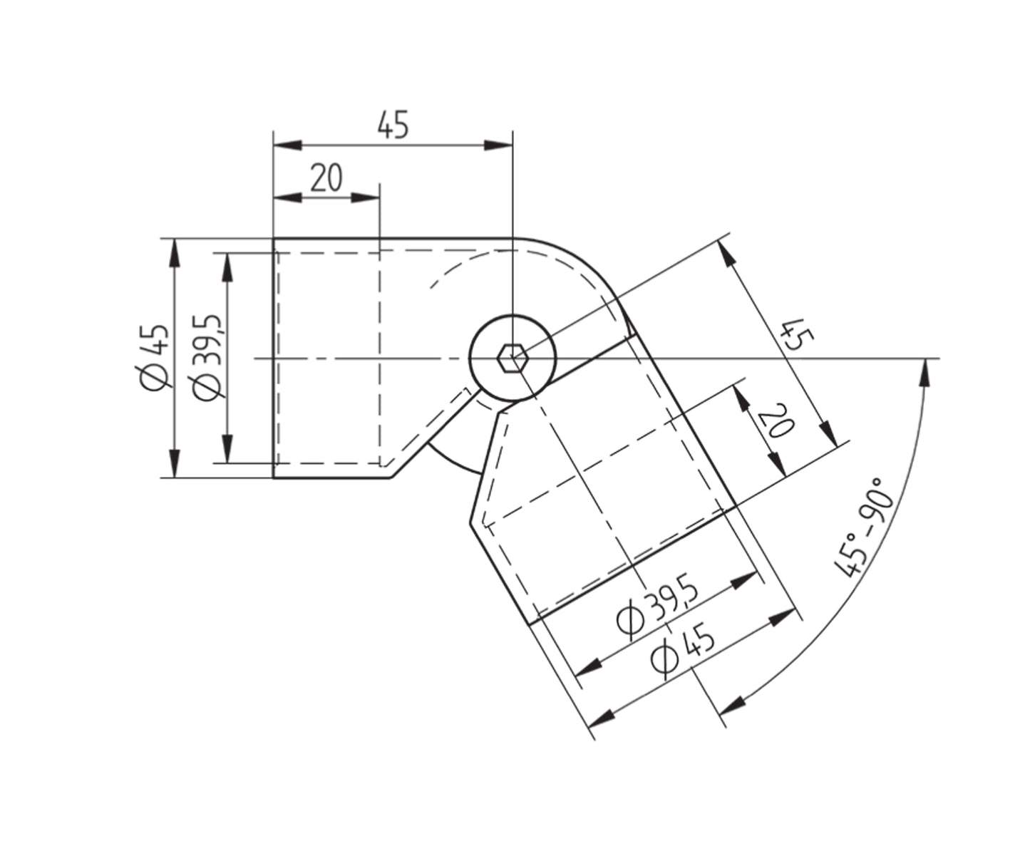 Raccord Inox – Raccord universel – Ref. 75 - schema