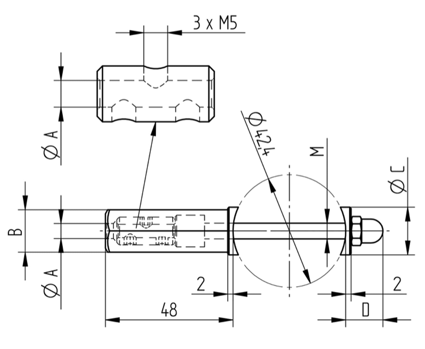 Embout pour Câble Inox - schema technique