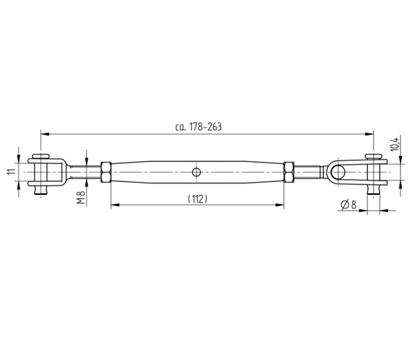 Tendeur de Câble Inox - schema technique