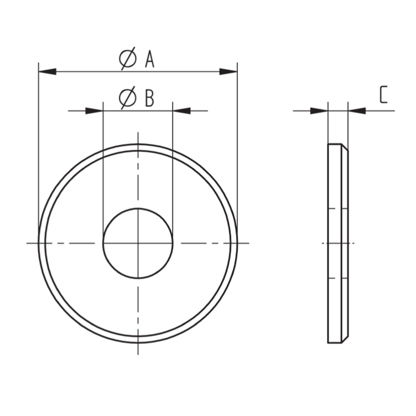 Platine à Visser et à Souder Ronde Rainurée Inox – Ref. 12 - schema