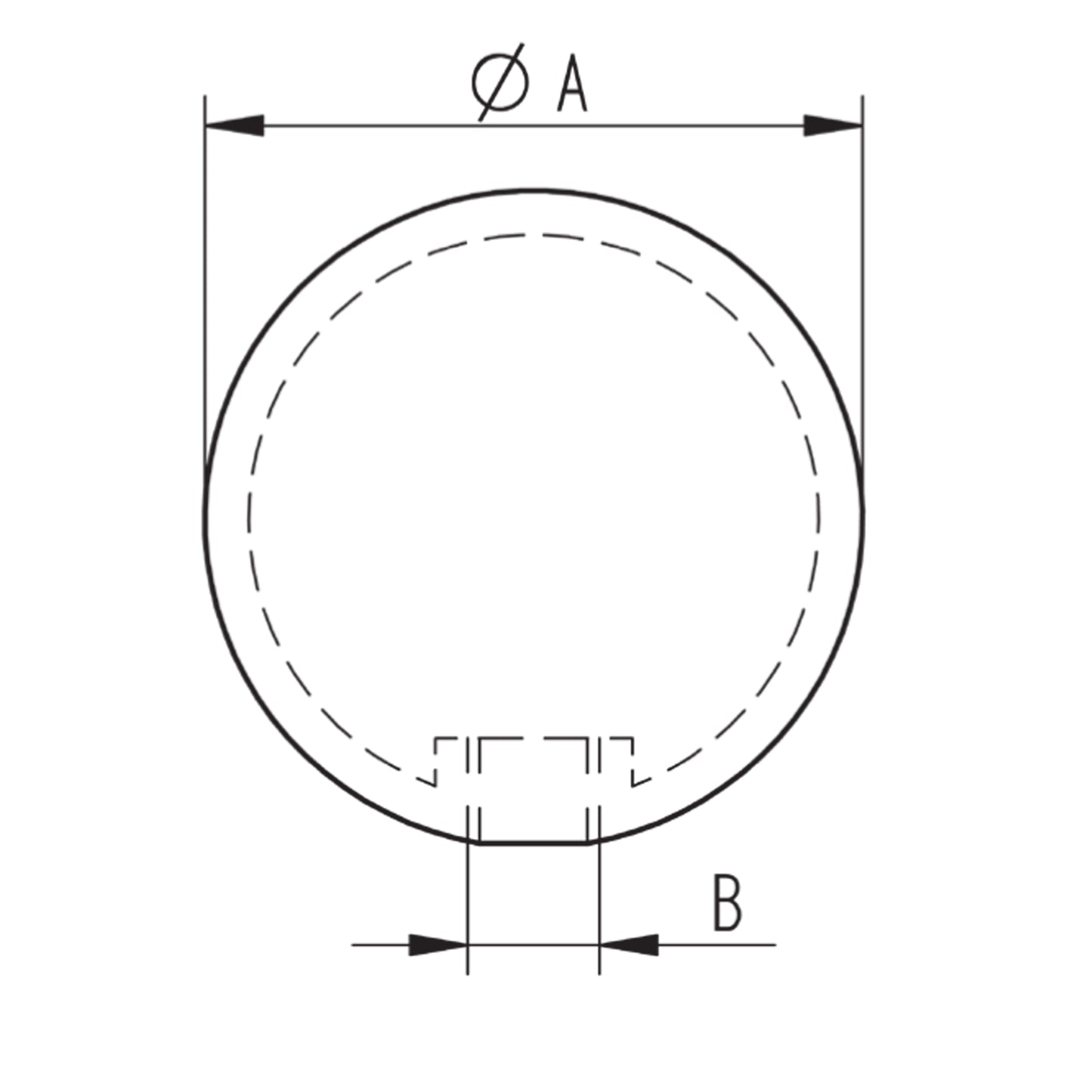 Sphère Creuse Inox - schema technique