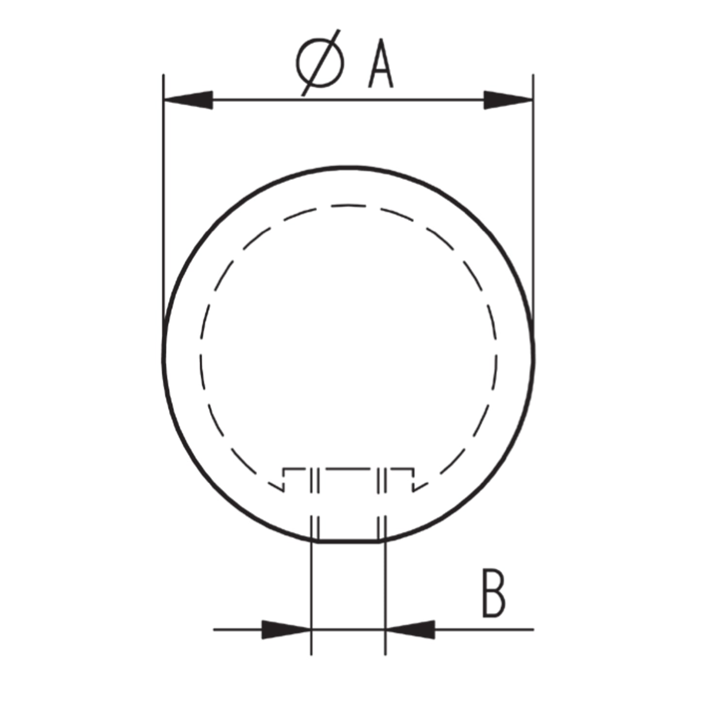 Sphère Inox Dorée - schema technique