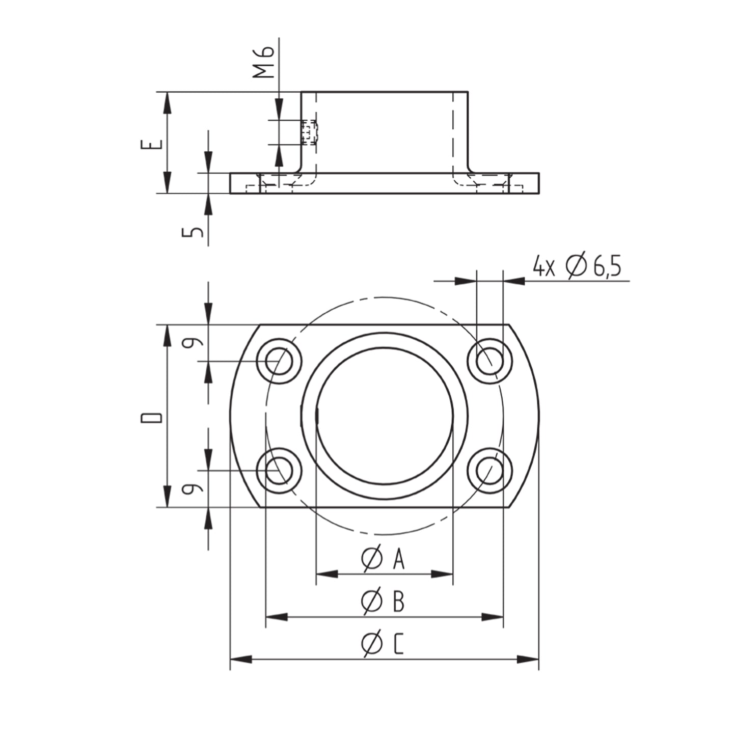 Platine d'Ancrage Inox – Ref. 28 - schema