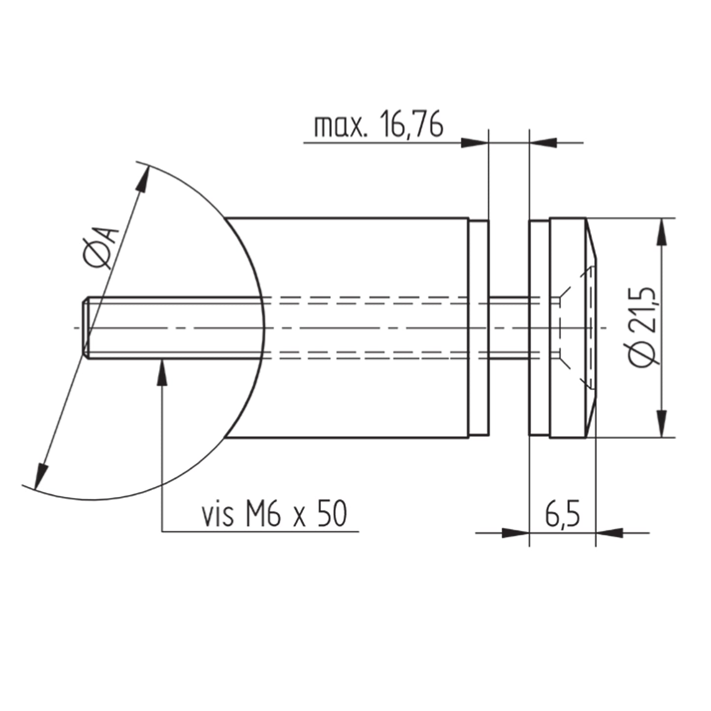 Support Verre Inox – Ref. 55 - photo secondaire