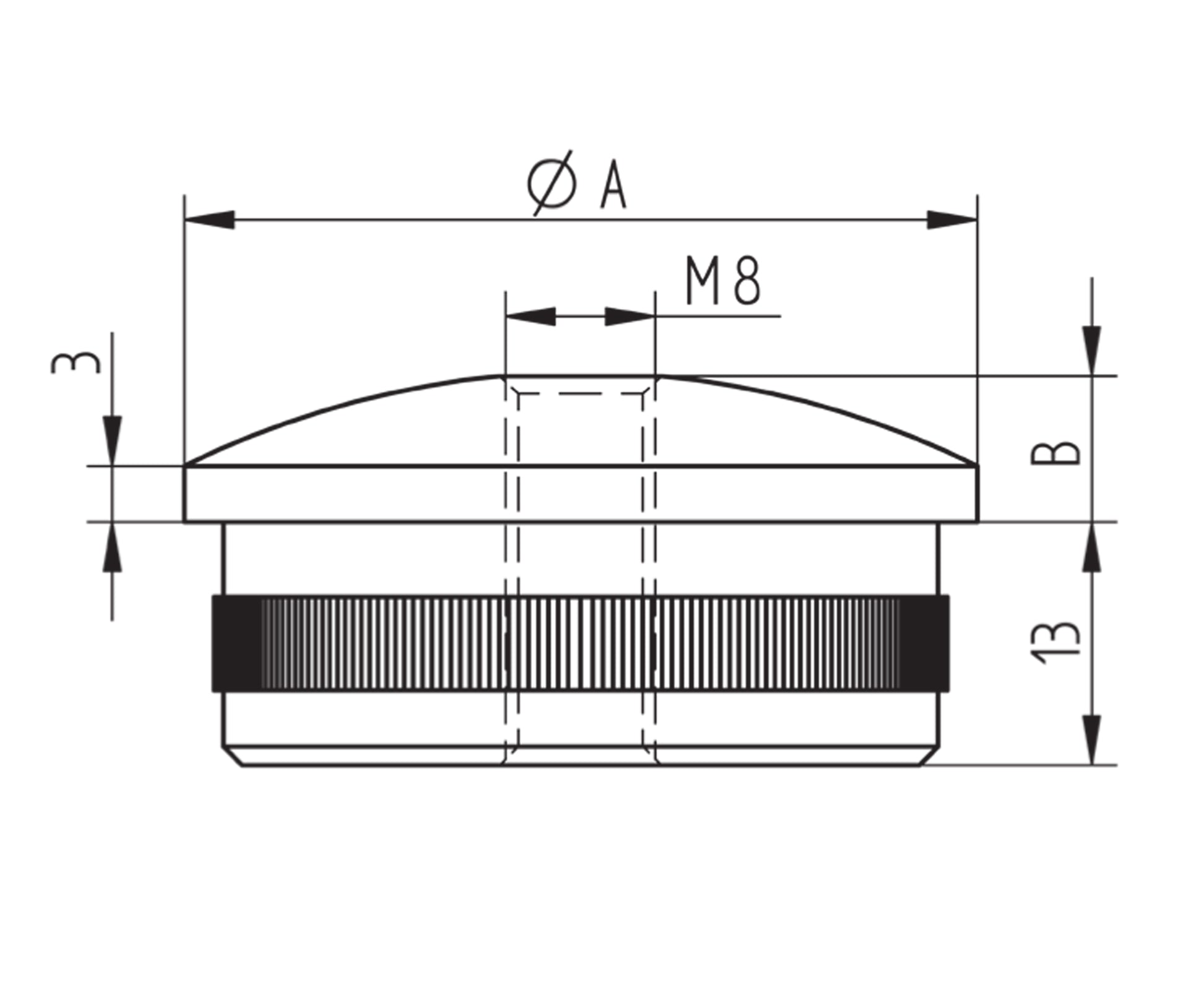 Bouchon d'Embout Ovale Inox - schema technique