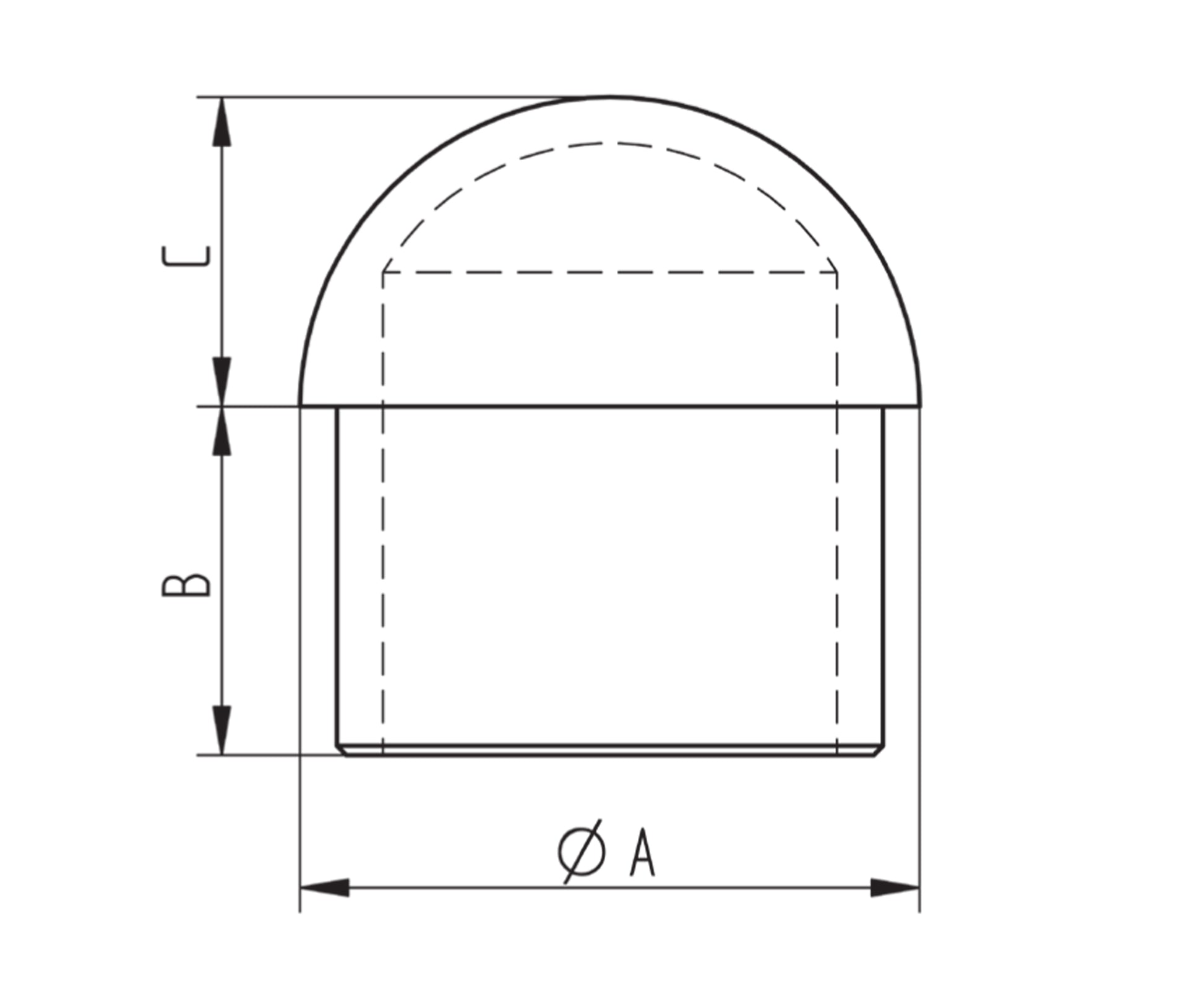 Bouchon d'Embout Plat Fin Inox - schema technique