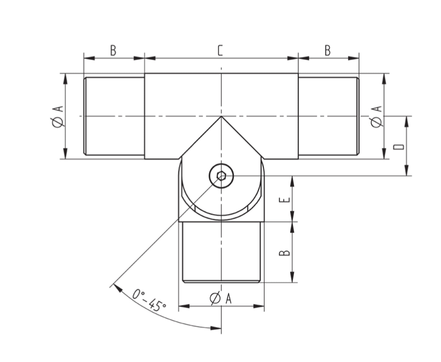 Raccord Inox – Raccord coudé plat – Ref. 18 - schema