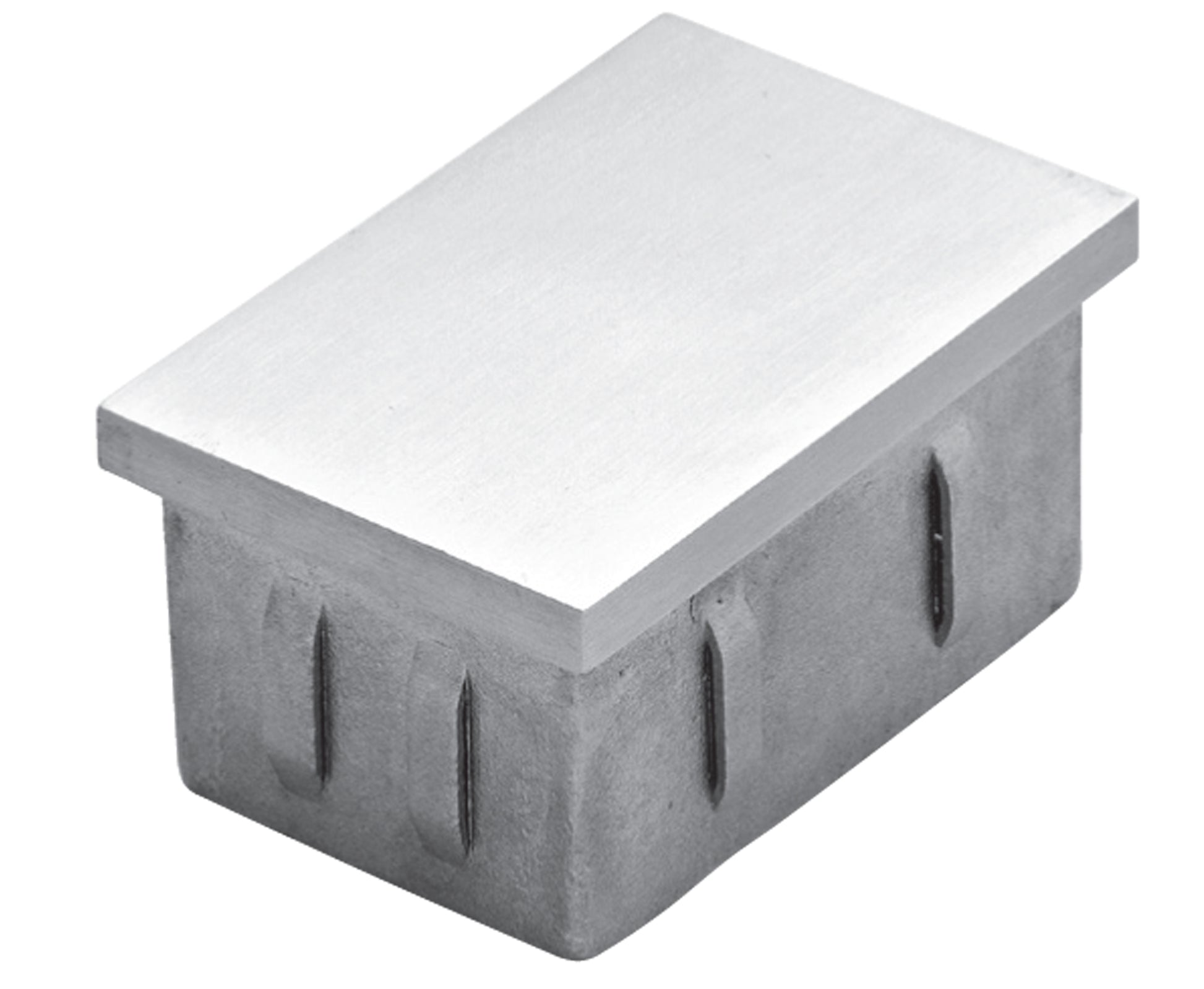 Bouchon d'Embout Rectangulaire Bombé Inox - photo produit