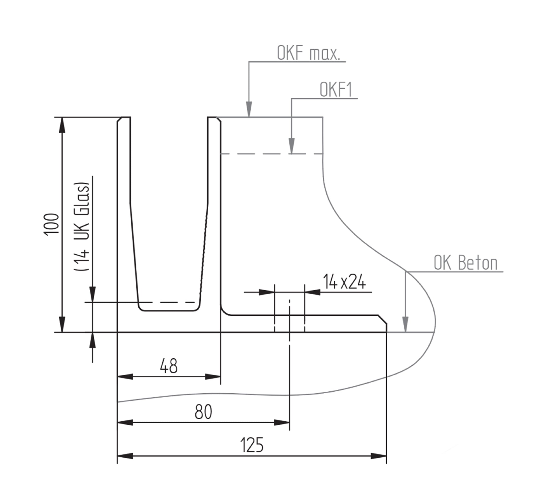 Crosinox Fixation au Sol Inox – Ref. 09 - schema