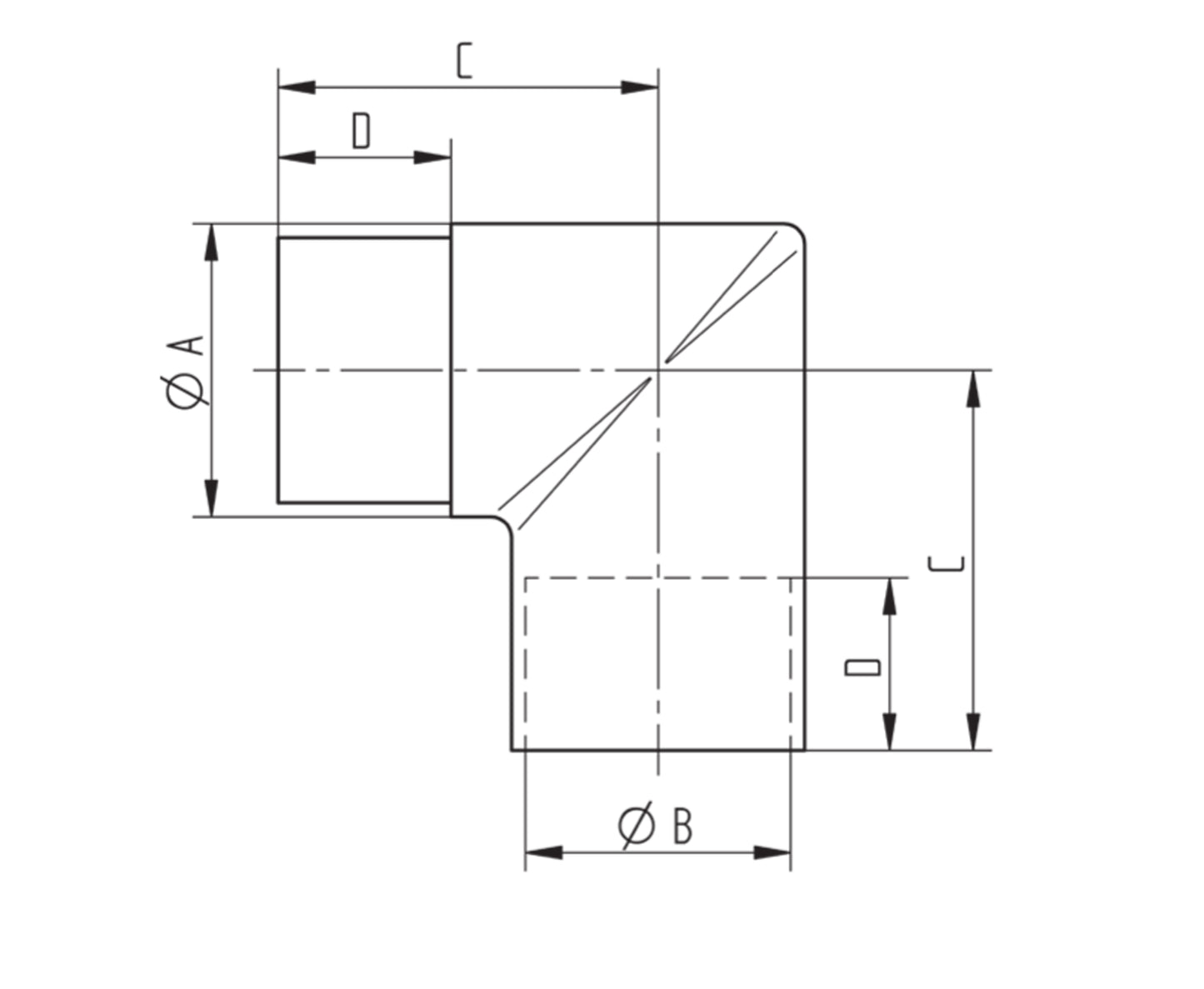 Raccord Inox – Raccord inline rond – Ref. 06 - schema