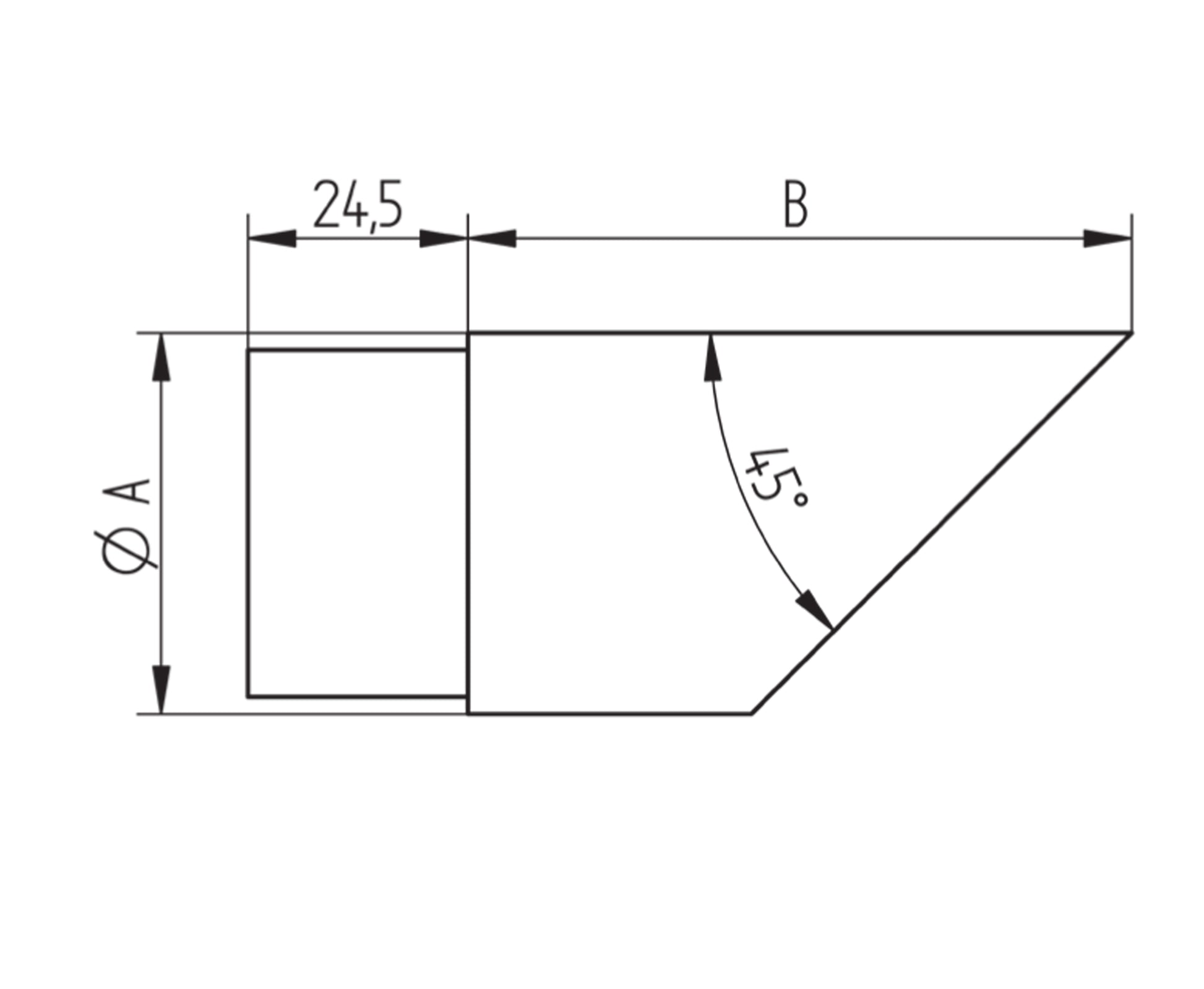 Raccord Inox – Jonction tube ronde – Ref. 16 - schema