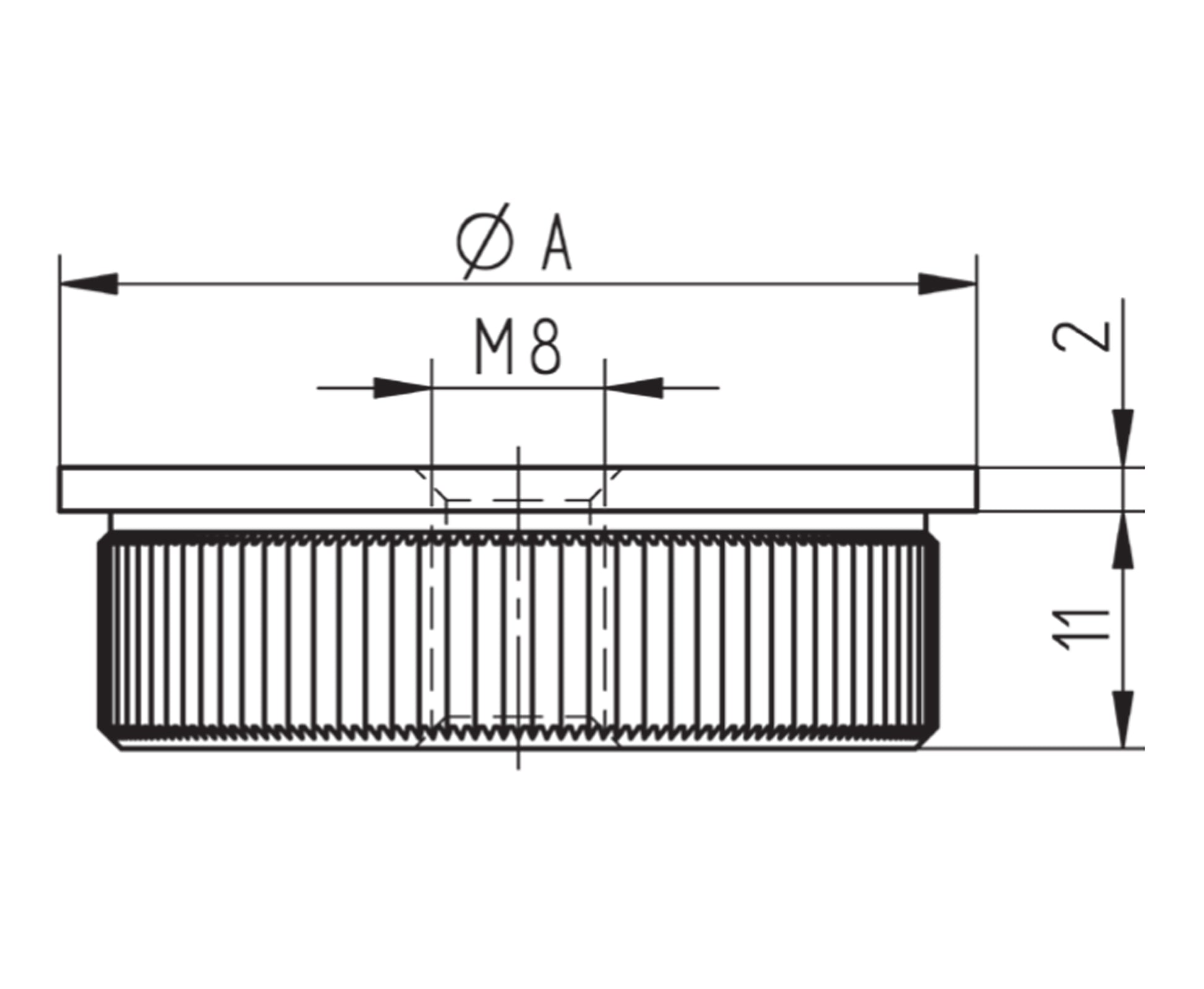 Bouchon d'Embout Roue Décoratif Inox - schema technique