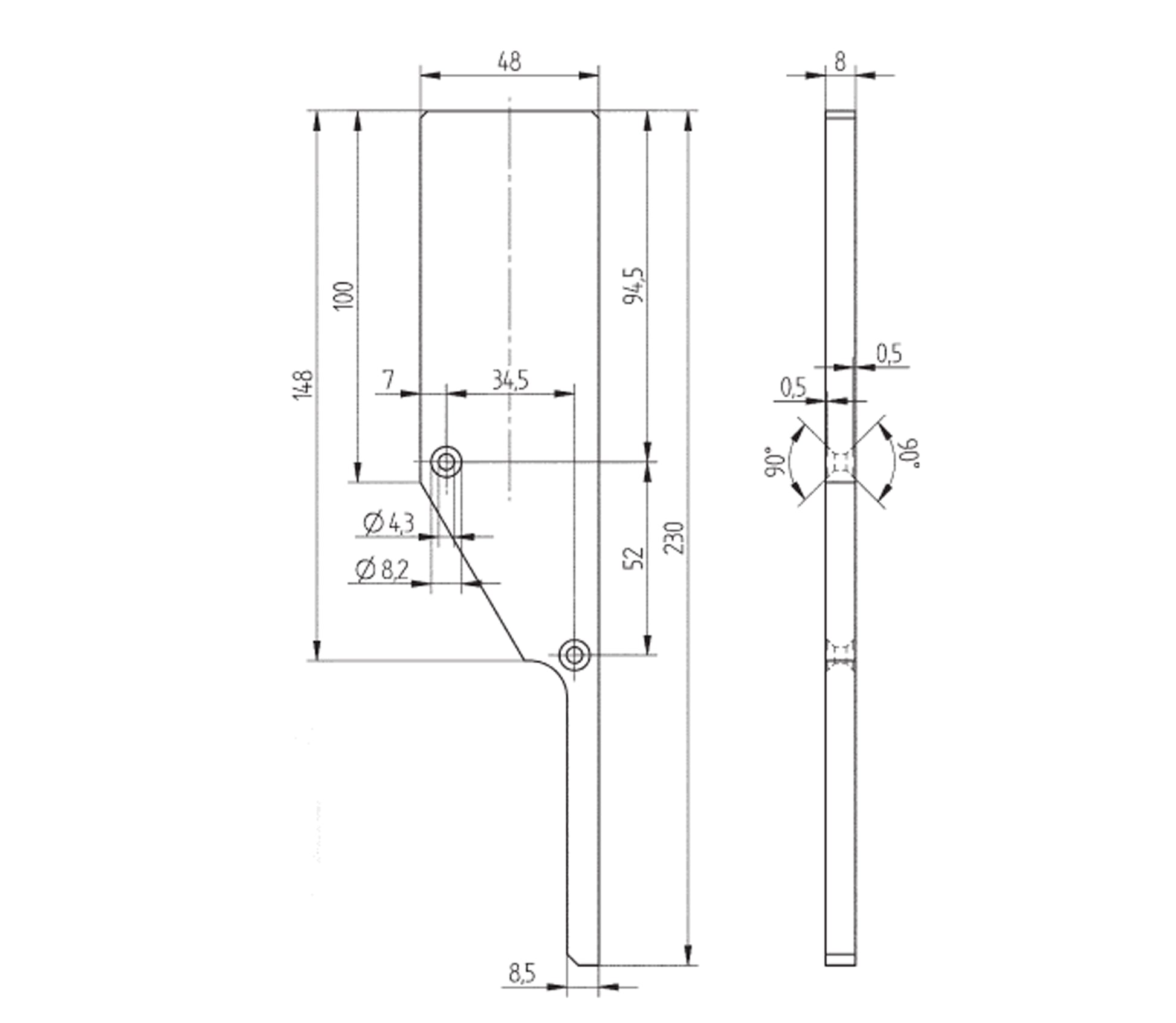 Crosinox Profilé Angle Inox – Ref. 12 - schema