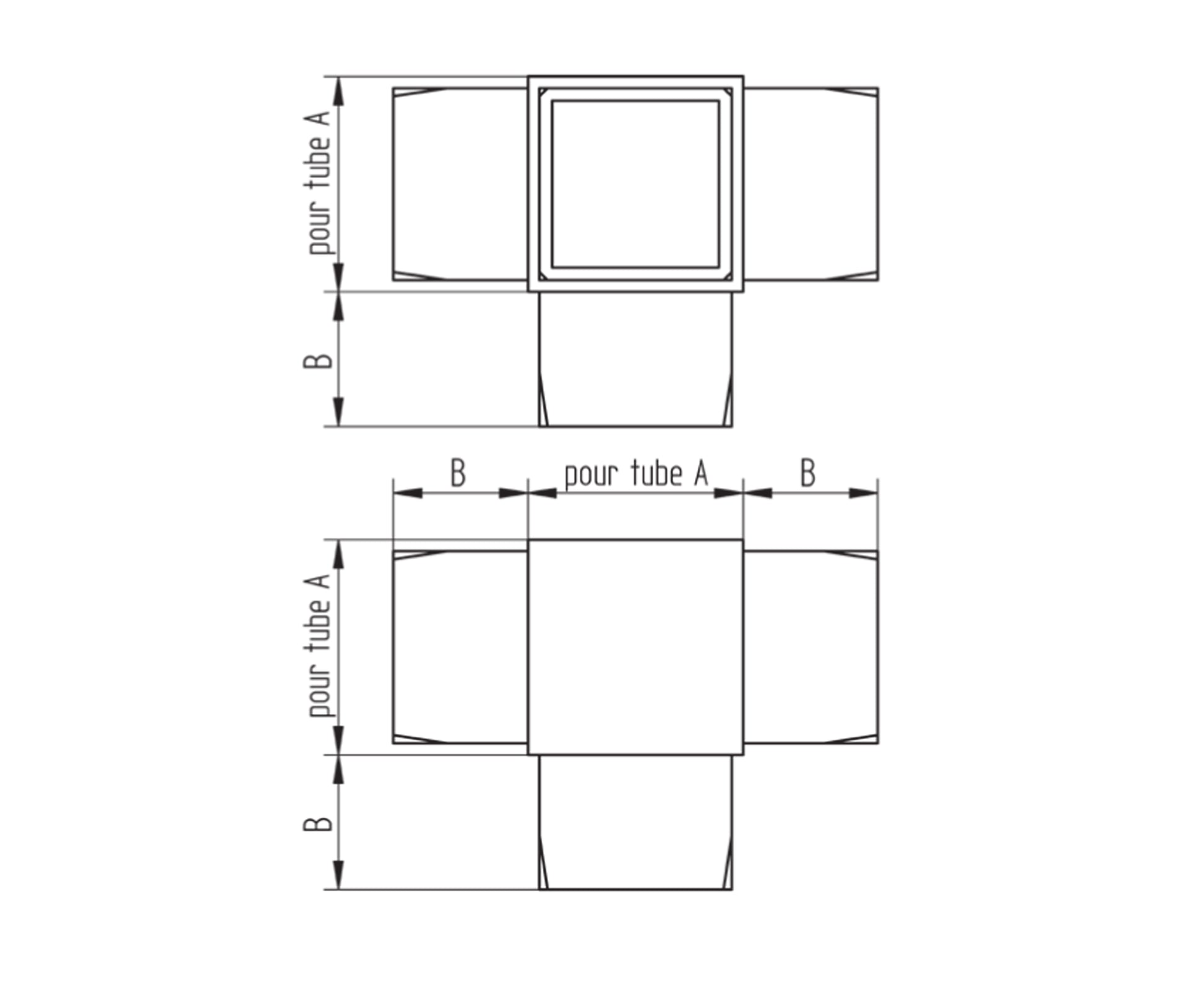 Raccord Inox – Jonction double – Ref. 44 - schema