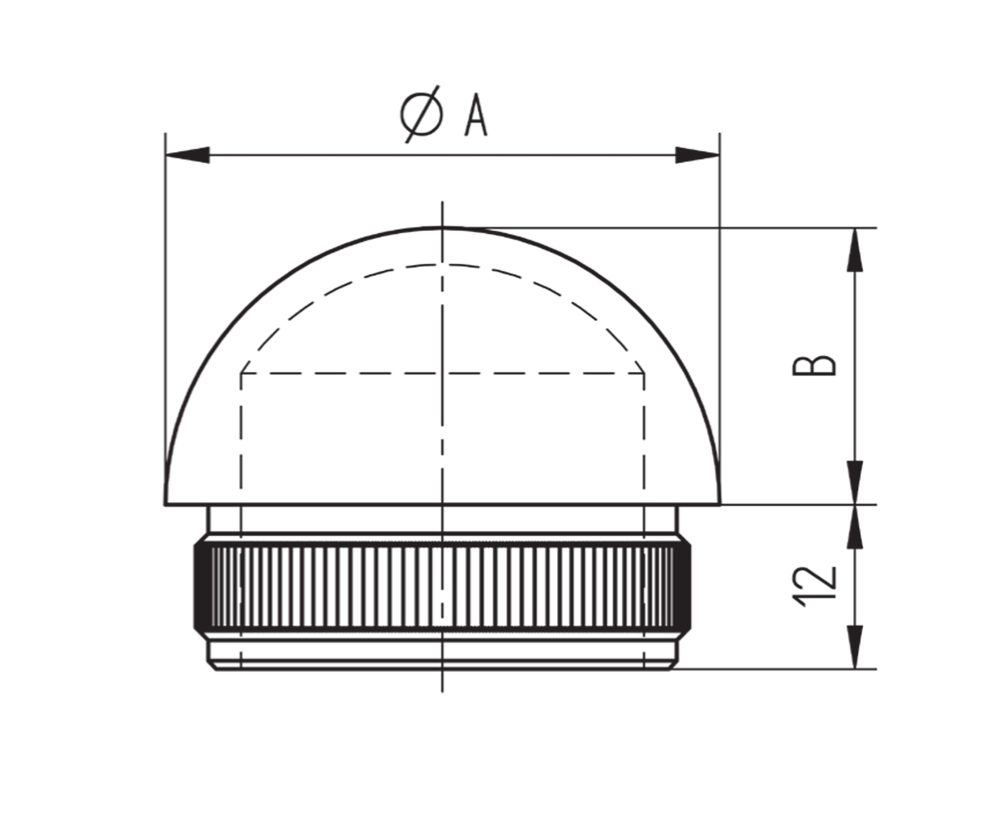 Bouchon d'Embout Demi-Sphère Inox - schema technique