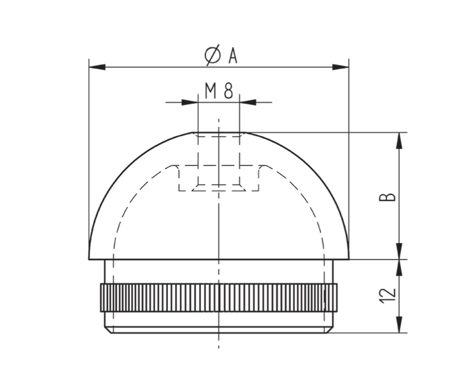 Bouchon d'Embout Plat Vissé Inox - schema technique