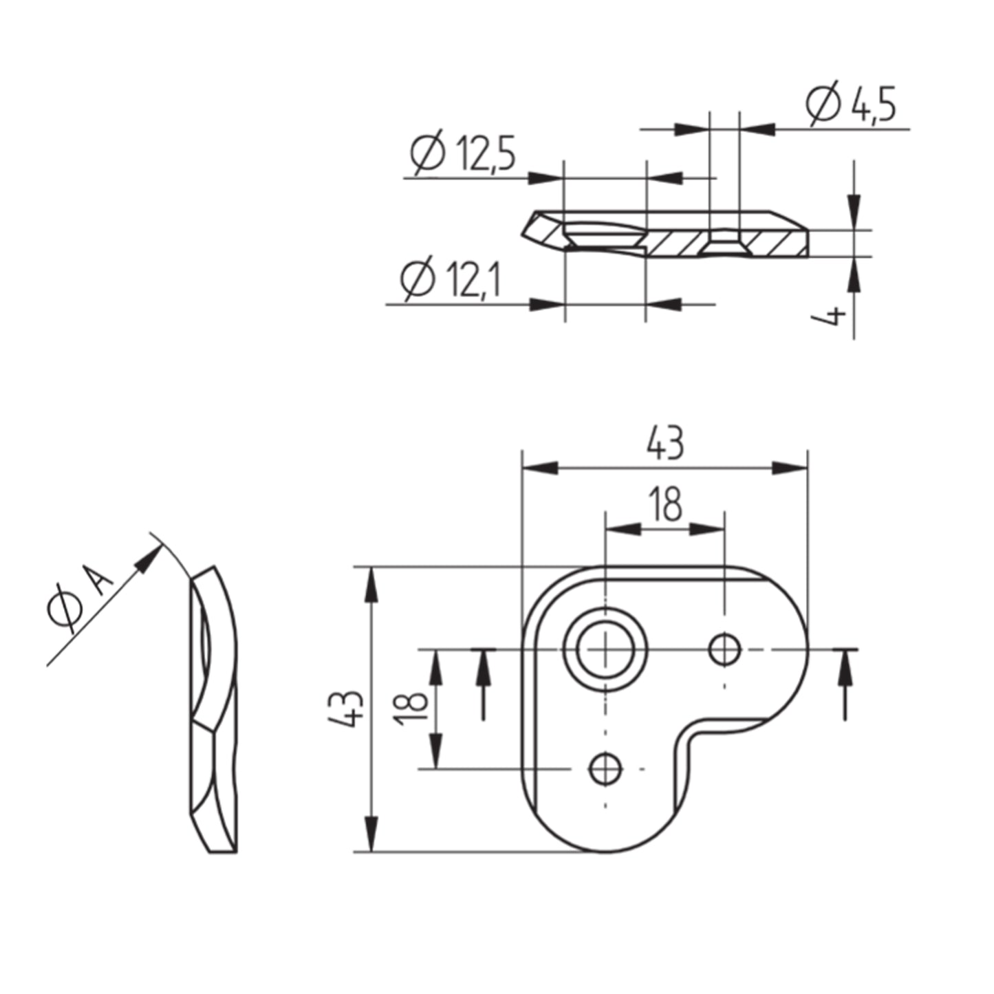 Tige Support Inox Coeur - schema technique