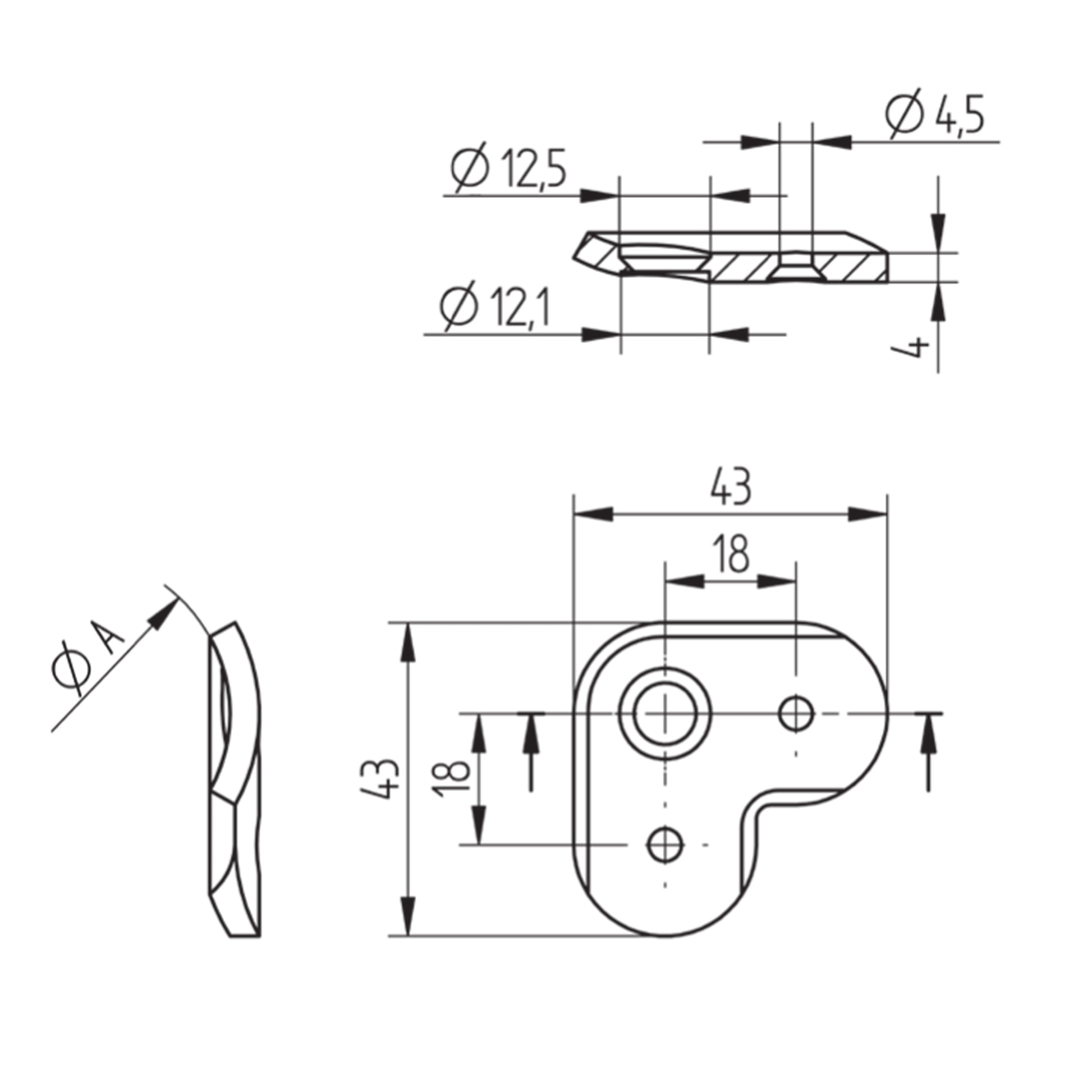 Tige Support Inox Coeur - schema technique