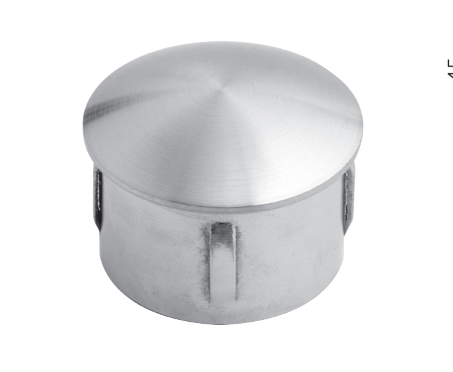 Bouchon d'Embout Rond Bombé Inox - photo produit
