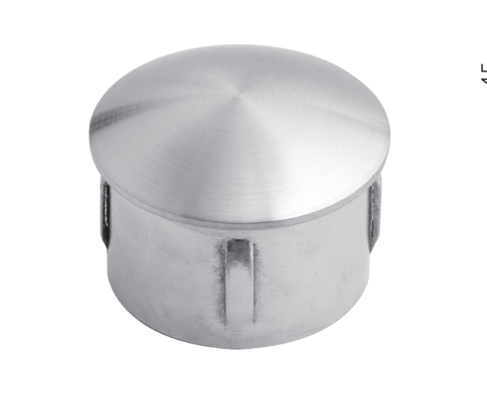 Bouchon d'Embout Rond Bombé Inox - photo produit