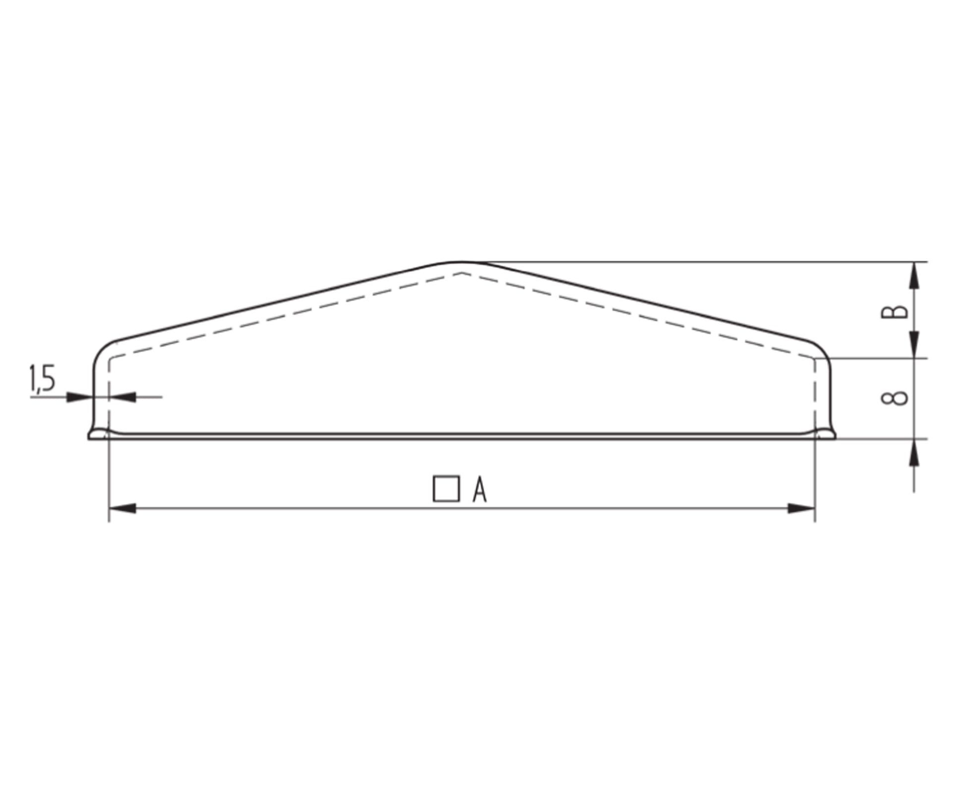 Bouchon d'Embout Pyramidal Carré Inox - schema technique