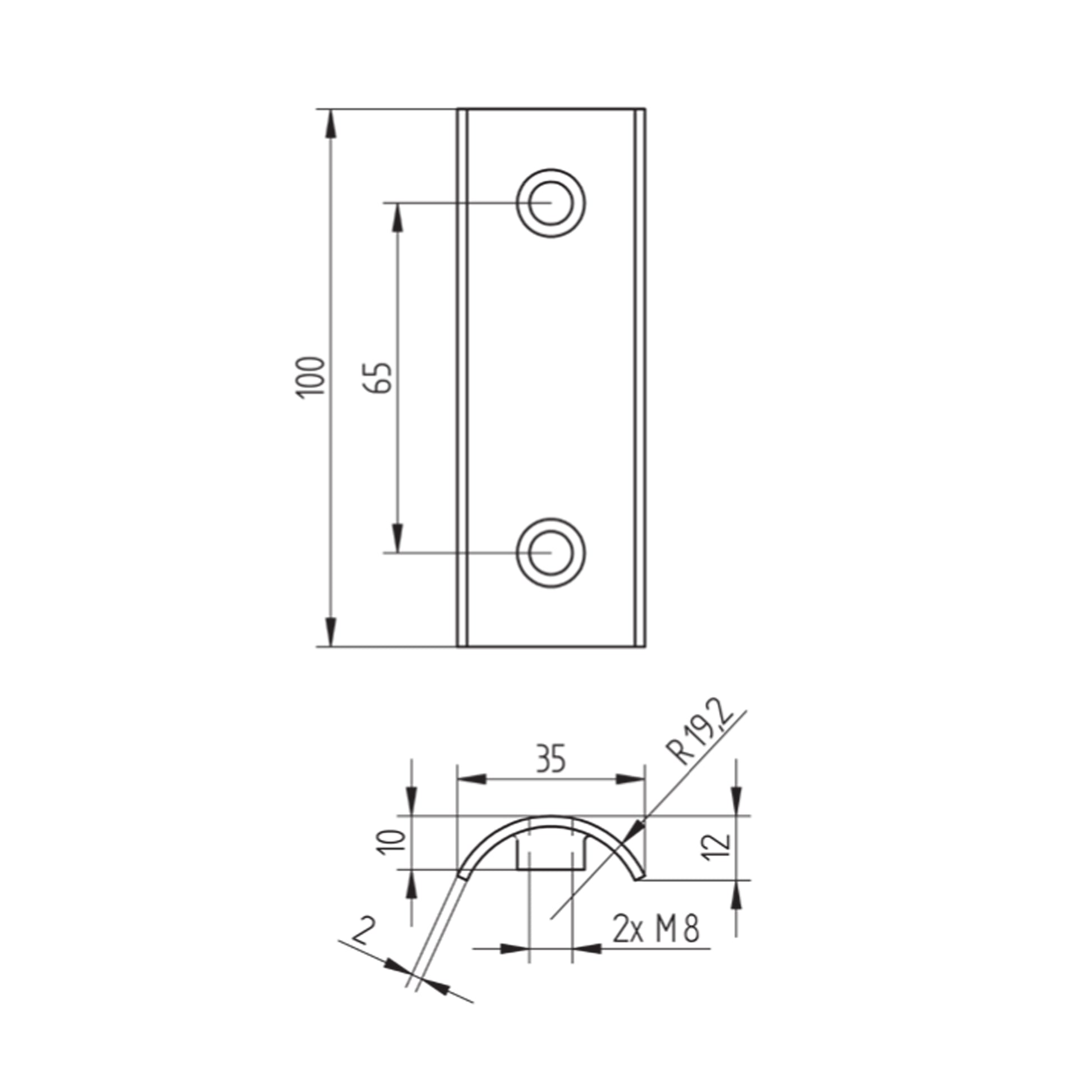 Fixation Murale Inox – Ref. 06 - schema