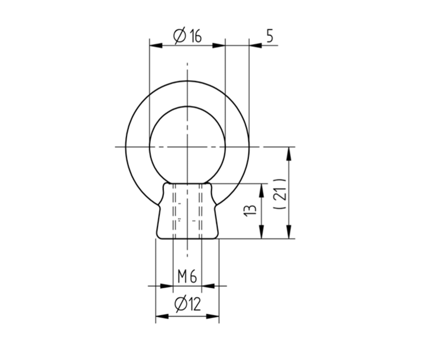 Anneau Taraudé Inox - schema technique