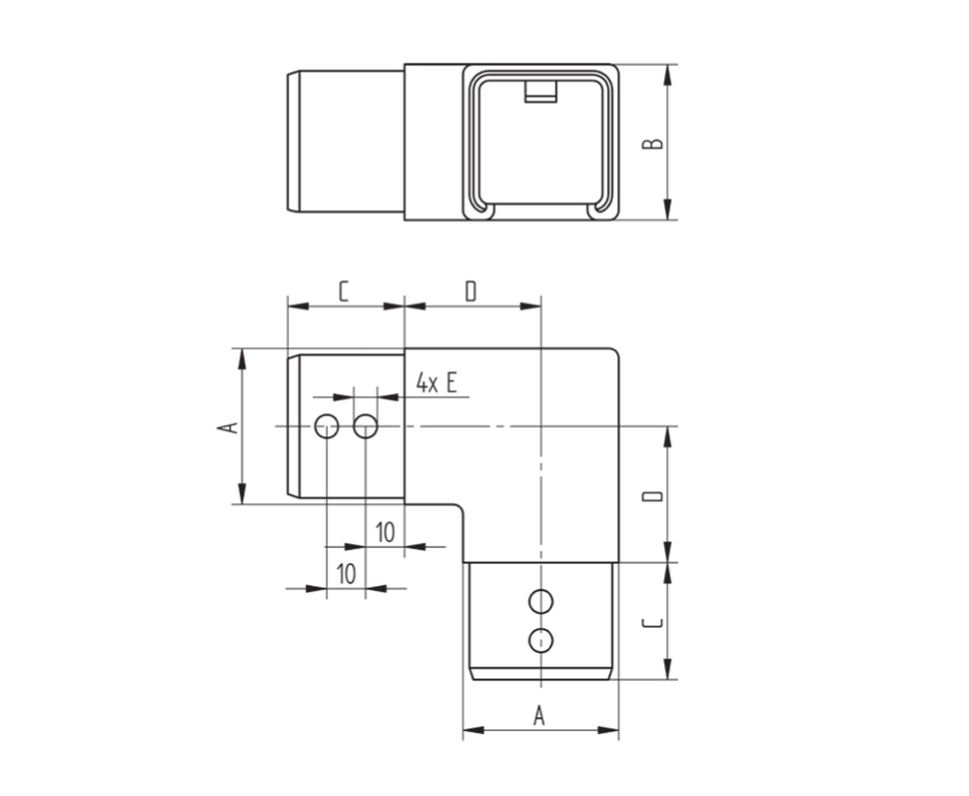 Raccord Inox – Raccord verre mural – Ref. 62 - schema