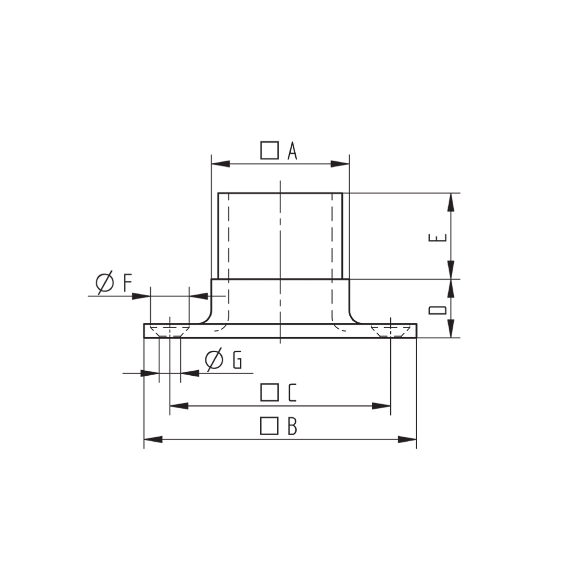 Platine d'Ancrage Inox – Ref. 29 - schema