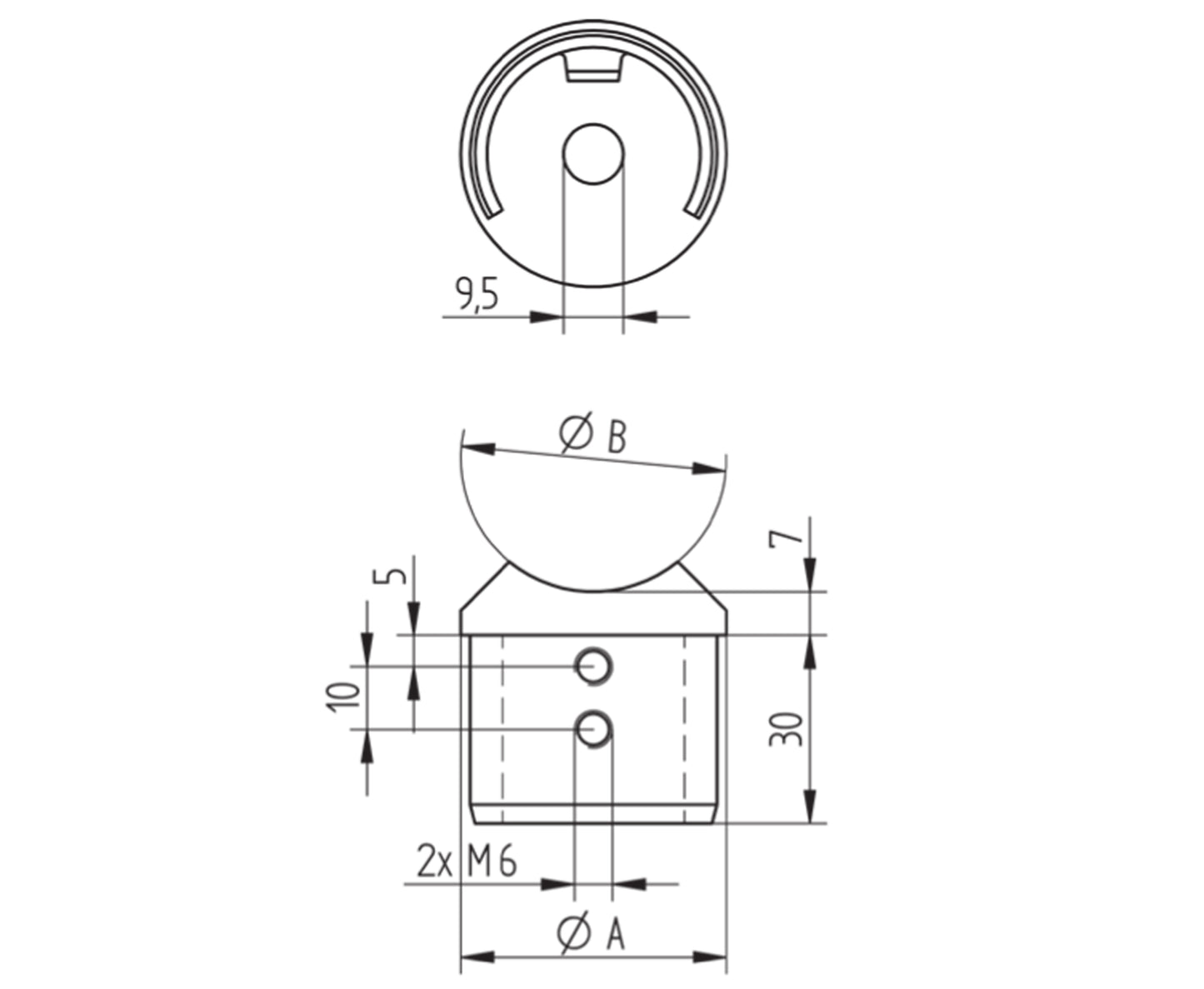Raccord Inox – Raccord T tube carré – Ref. 53 - schema