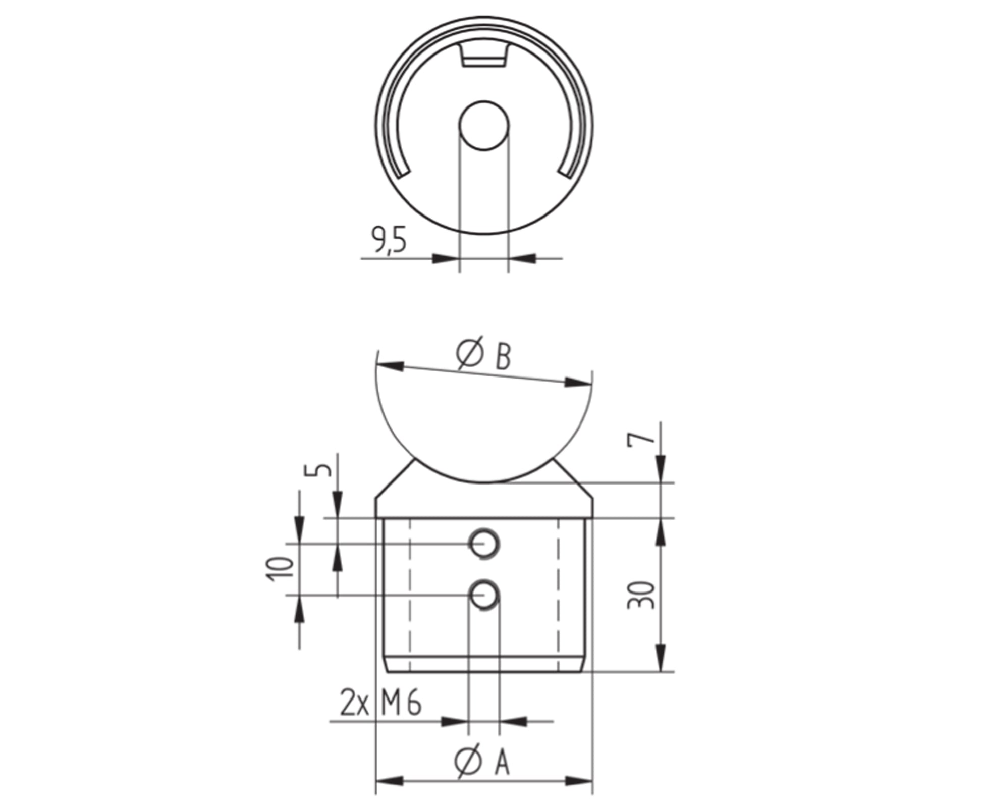 Raccord Inox – Raccord T tube carré – Ref. 53 - schema