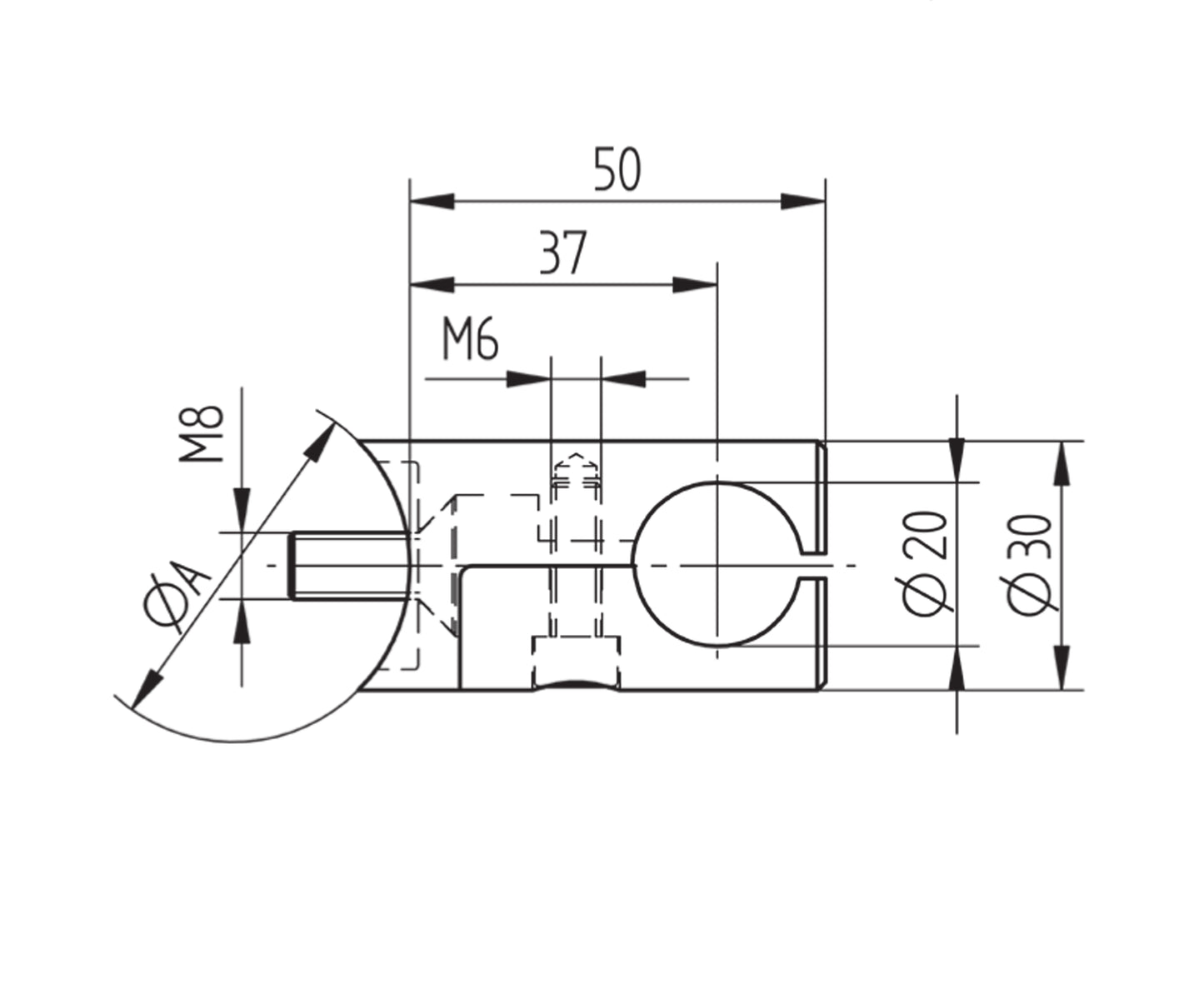 Support de Lisse Inox Platine - schema technique