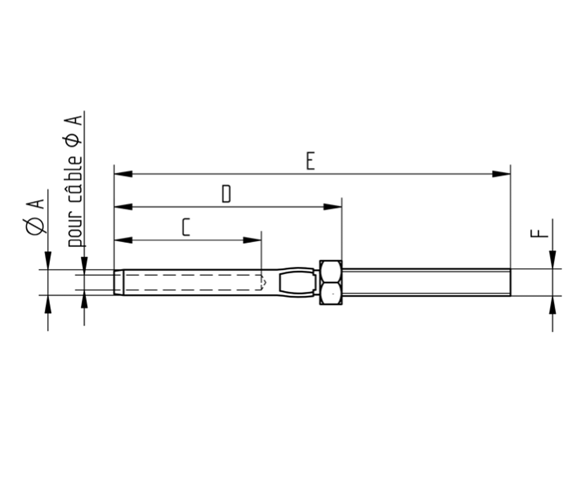 Tige à Sertir Inox - schema technique