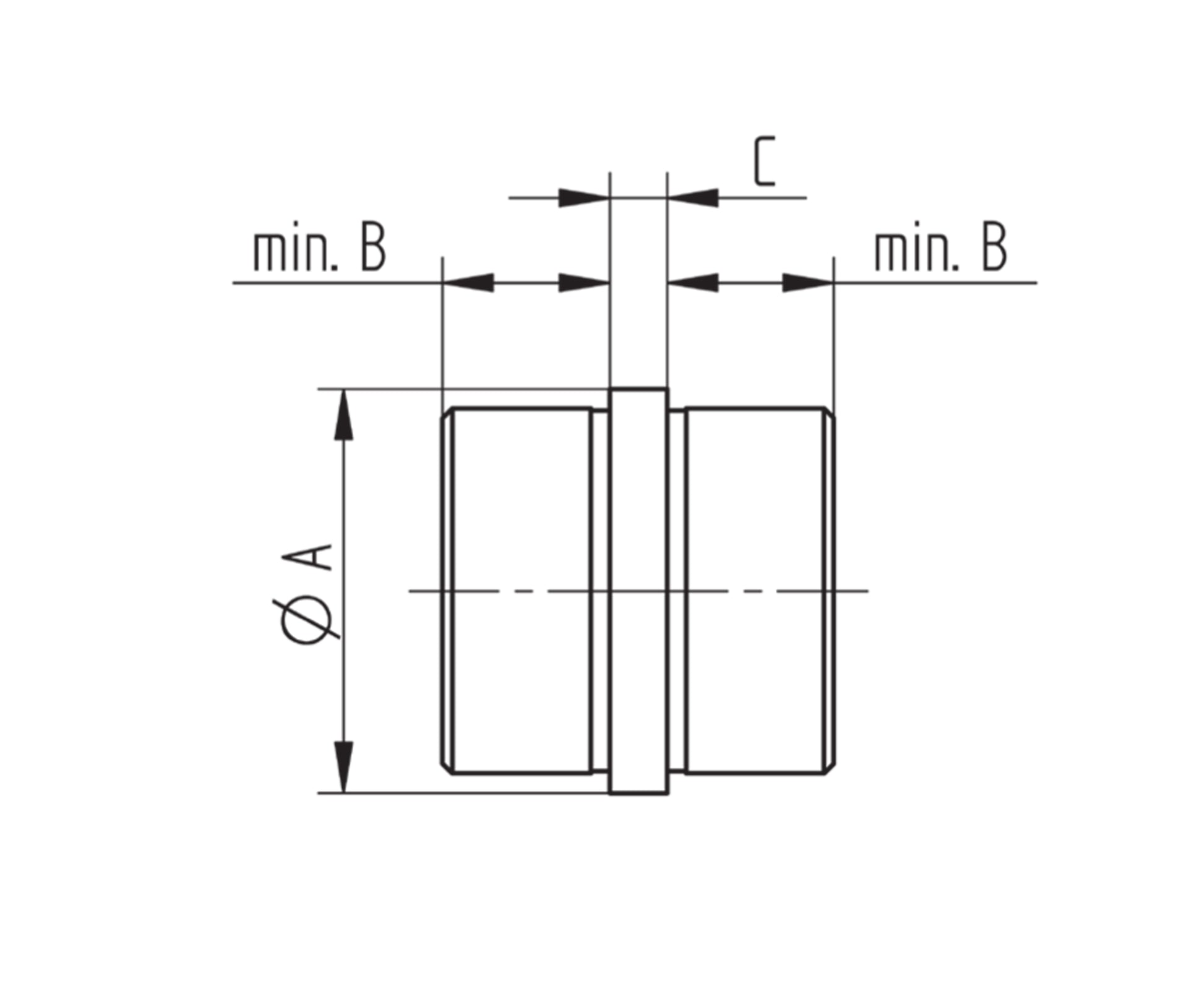 Raccord Inox – Raccord embout lisse – Ref. 36 - schema