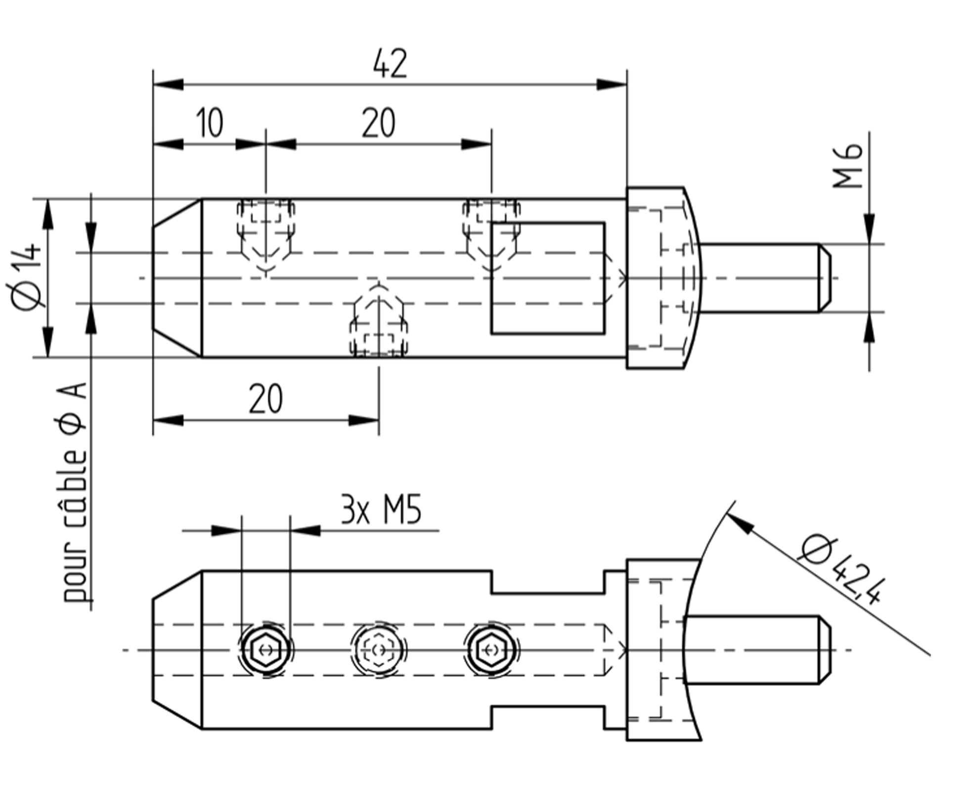 Embout de Terminaison Inox - schema technique
