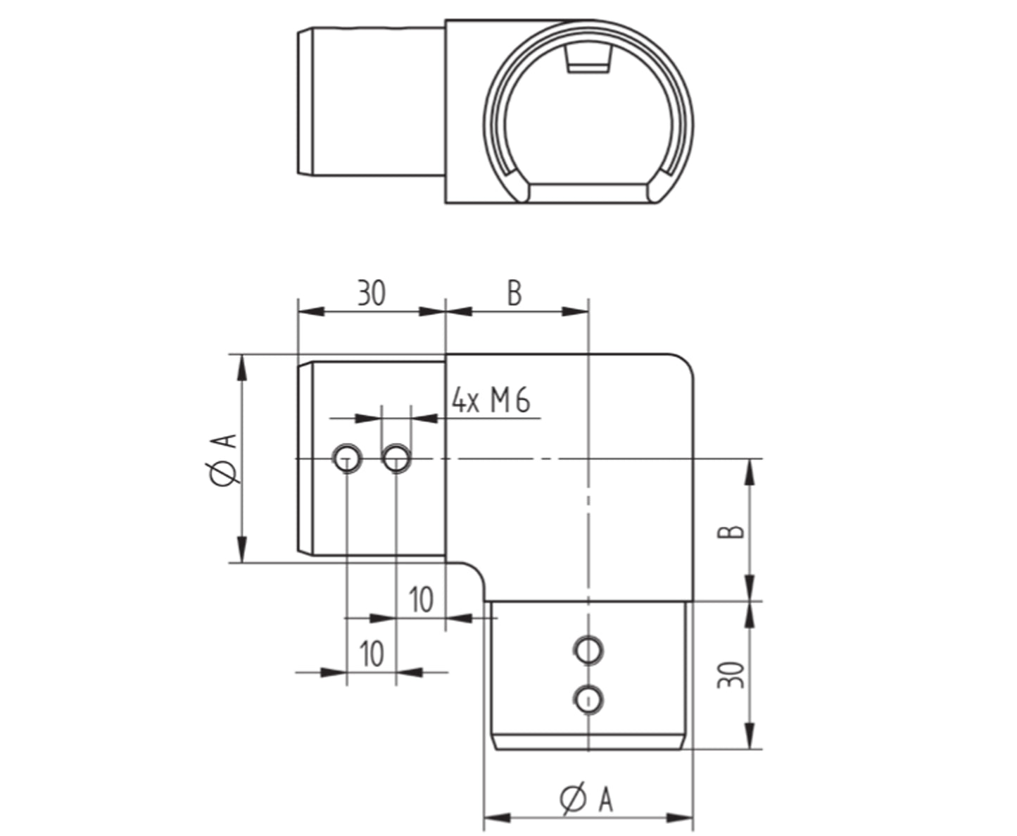 Raccord Inox – Jonction soudée – Ref. 50 - schema