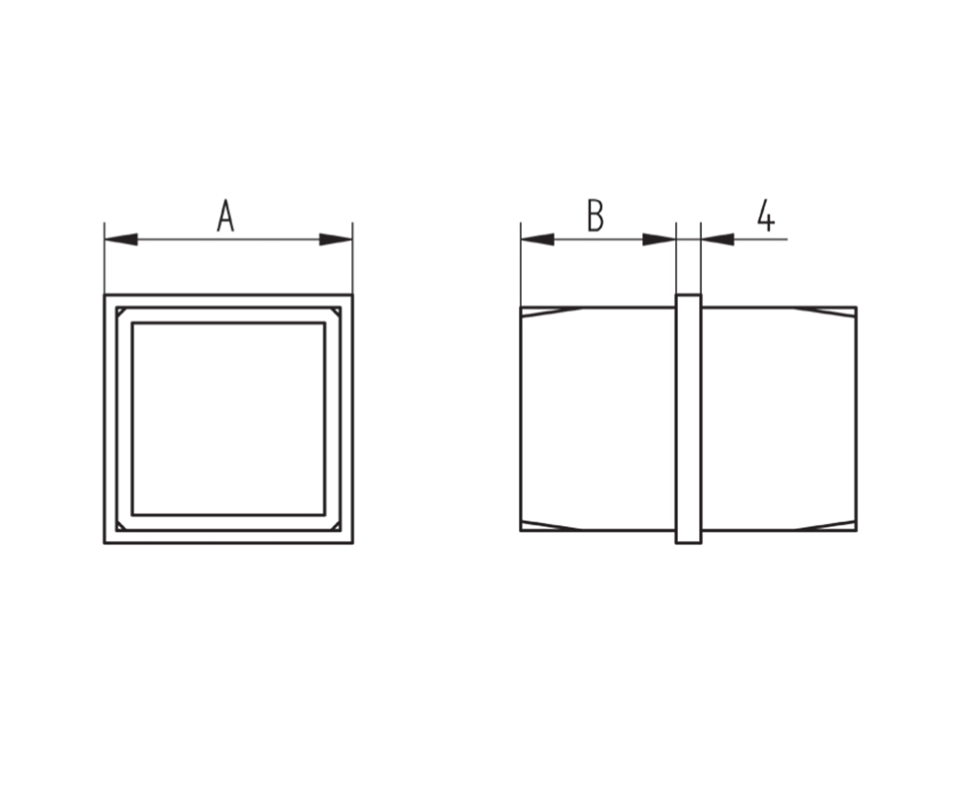 Raccord Inox – Coude 90° tube épais – Ref. 47 - schema