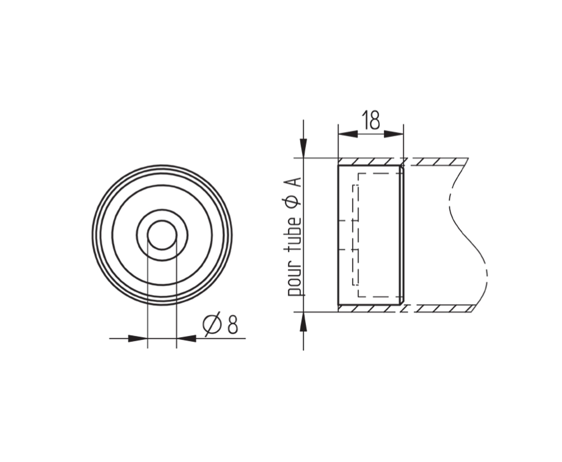 Raccord Inox – Coude articulé – Ref. 40 - schema