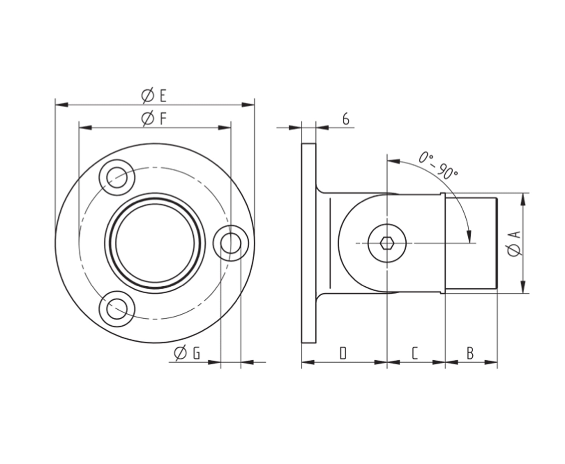 Raccord Inox – Jonction réglable – Ref. 24 - schema