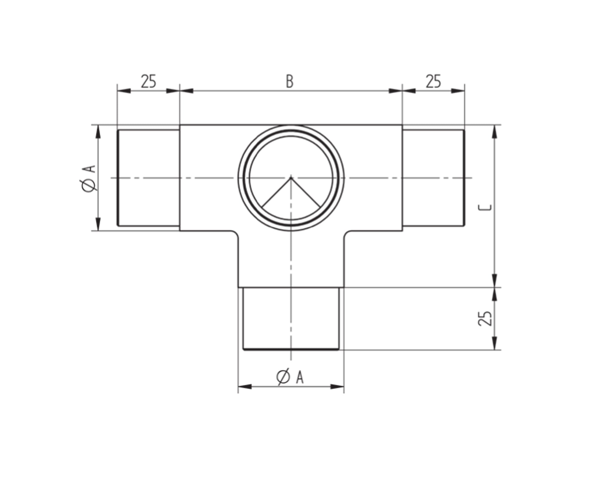Raccord Inox – Raccord mural – Ref. 19 - schema