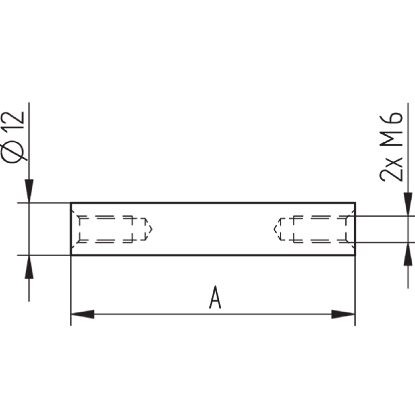 Tige Support Inox Droite - schema technique
