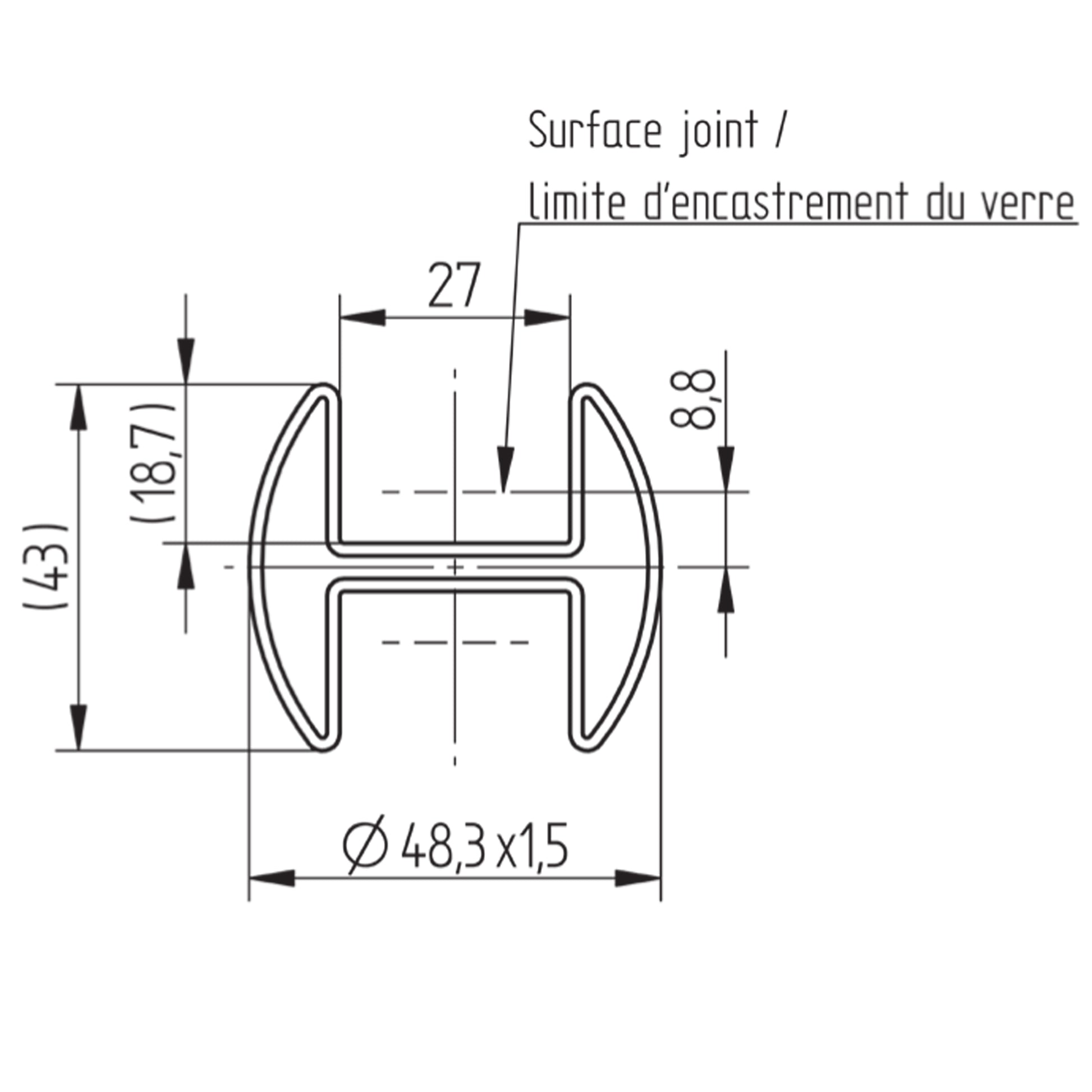 Tube Carré Inox – Ref. 02 - schema