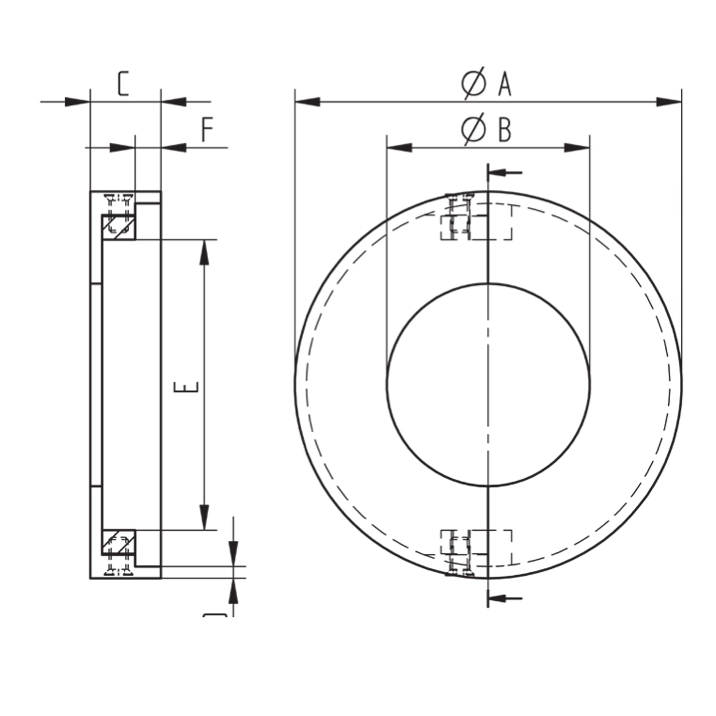 Cache-Platine Rond Large Inox - schema technique