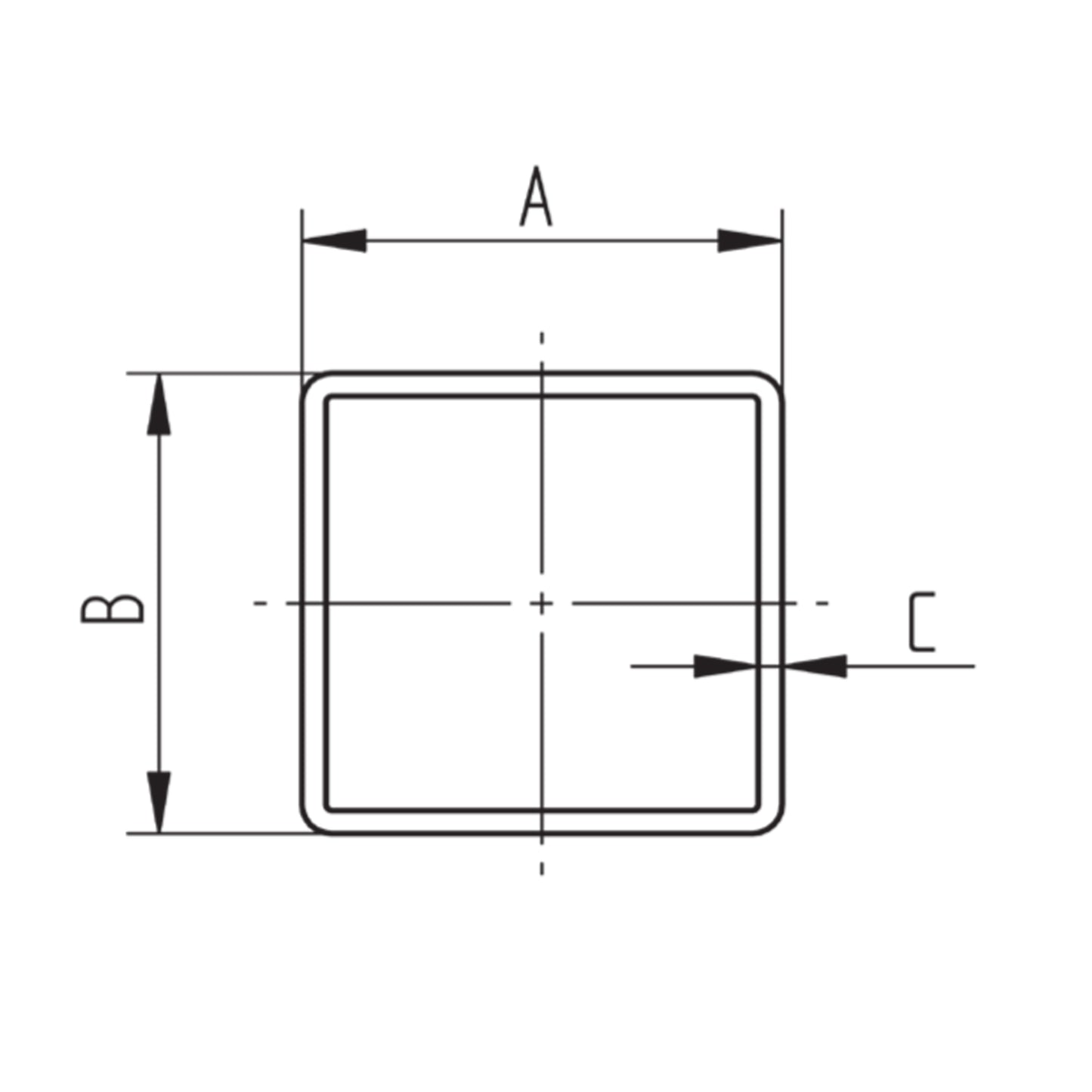 Profilé U Inox – Ref. 10 - schema