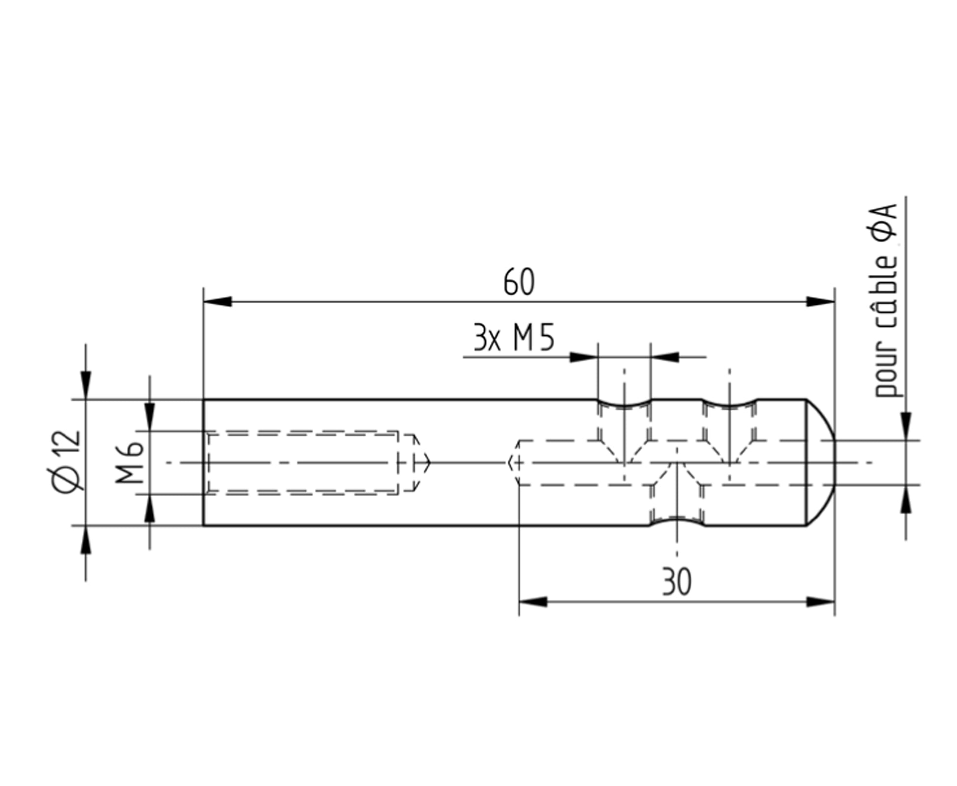 Connecteur Taraudé Inox - schema technique