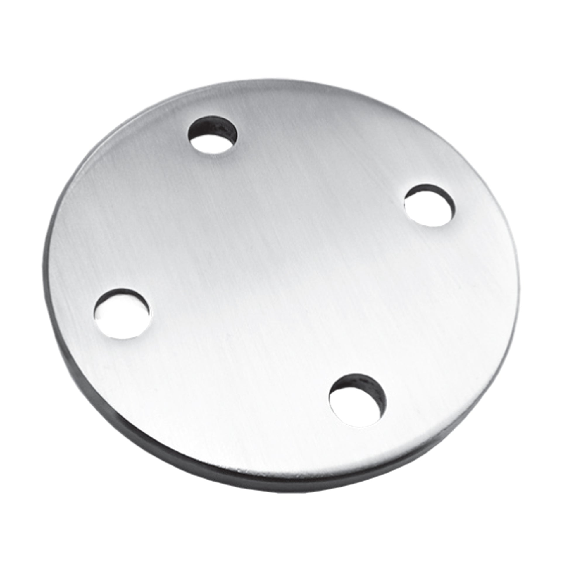 Platine à Visser et à Souder Ronde Large Inox – Ref. 05 - photo