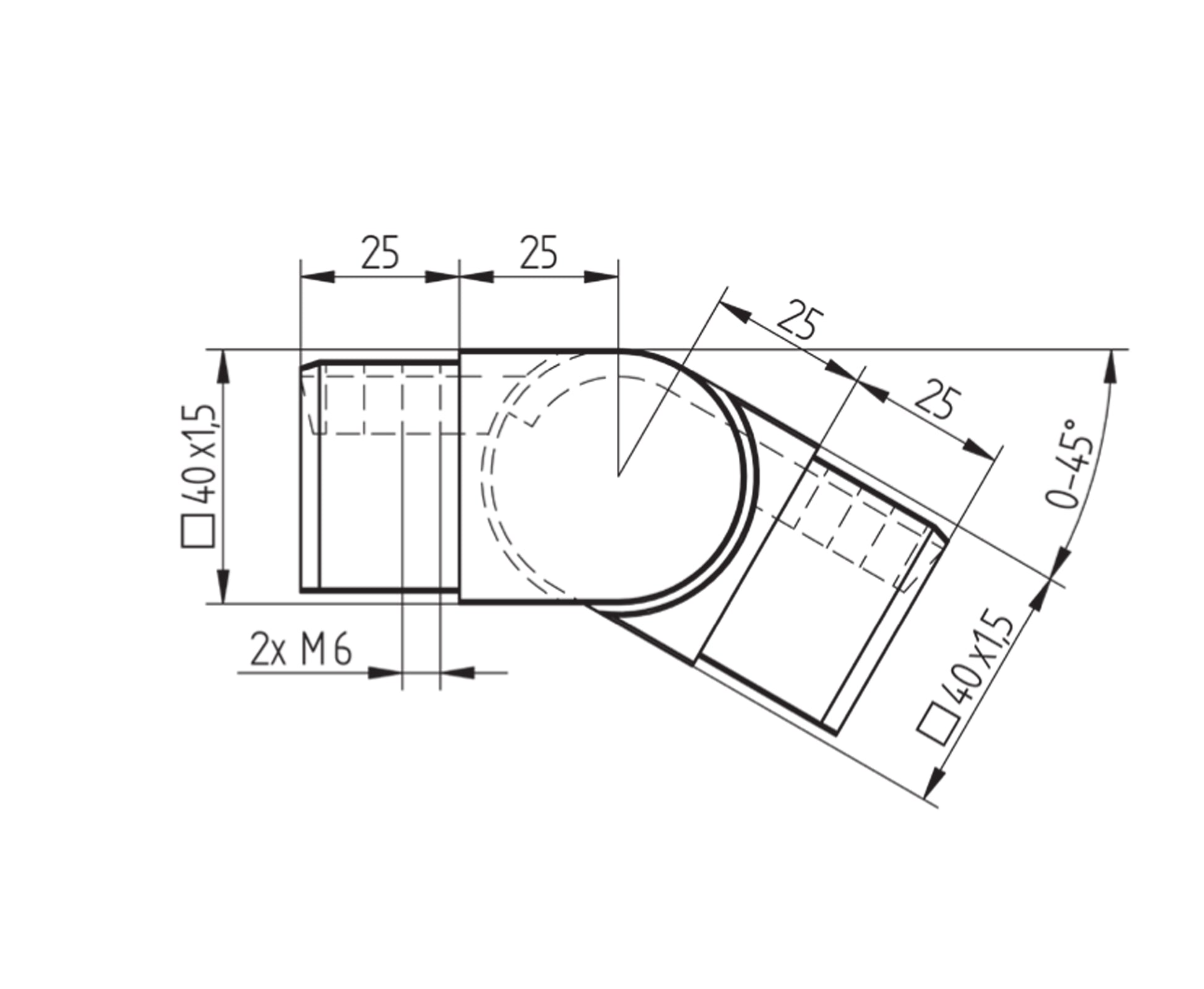 Raccord Inox – Raccord verre double – Ref. 66 - schema