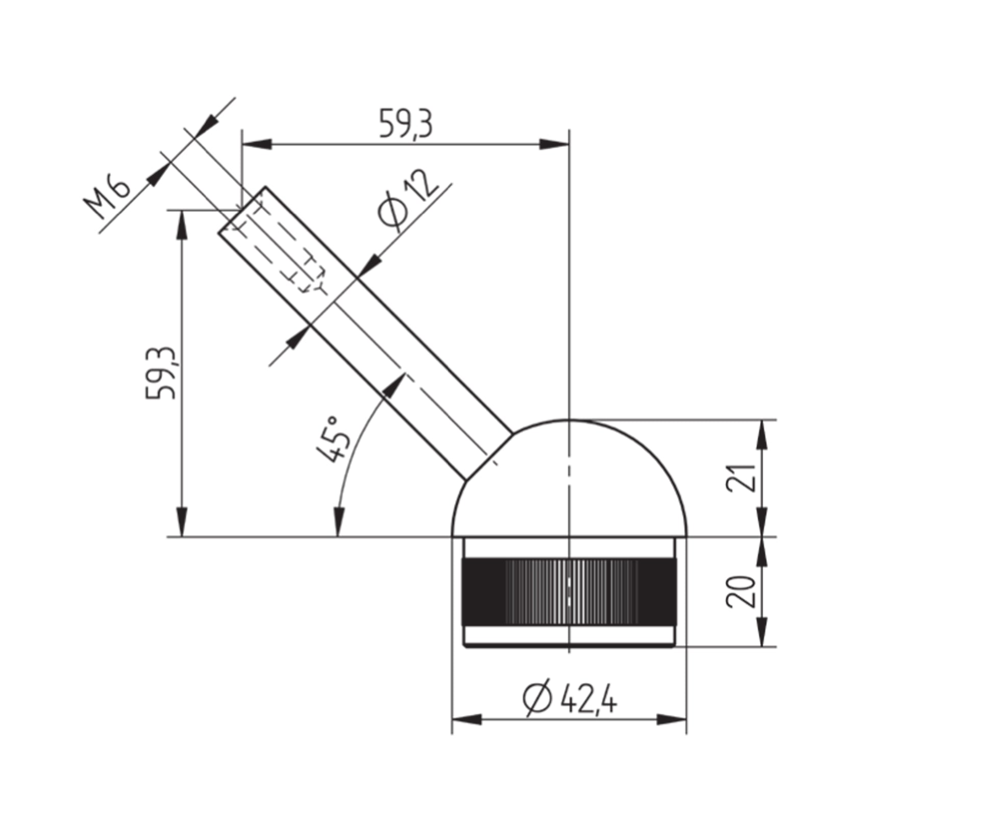 Support de Main Courante Inox – Support multiaxe – Ref. 66 - schema