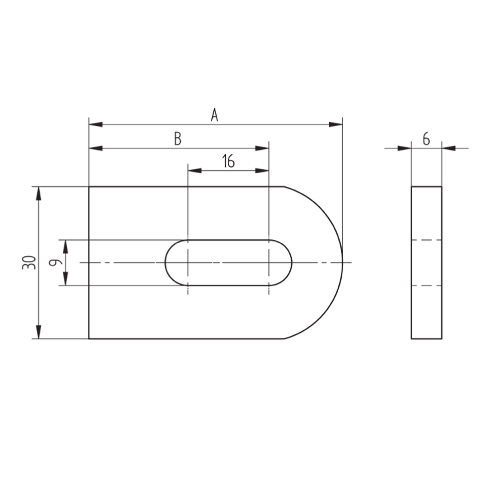 Platine à Visser et à Souder Pentagone Inox – Ref. 25 - schema