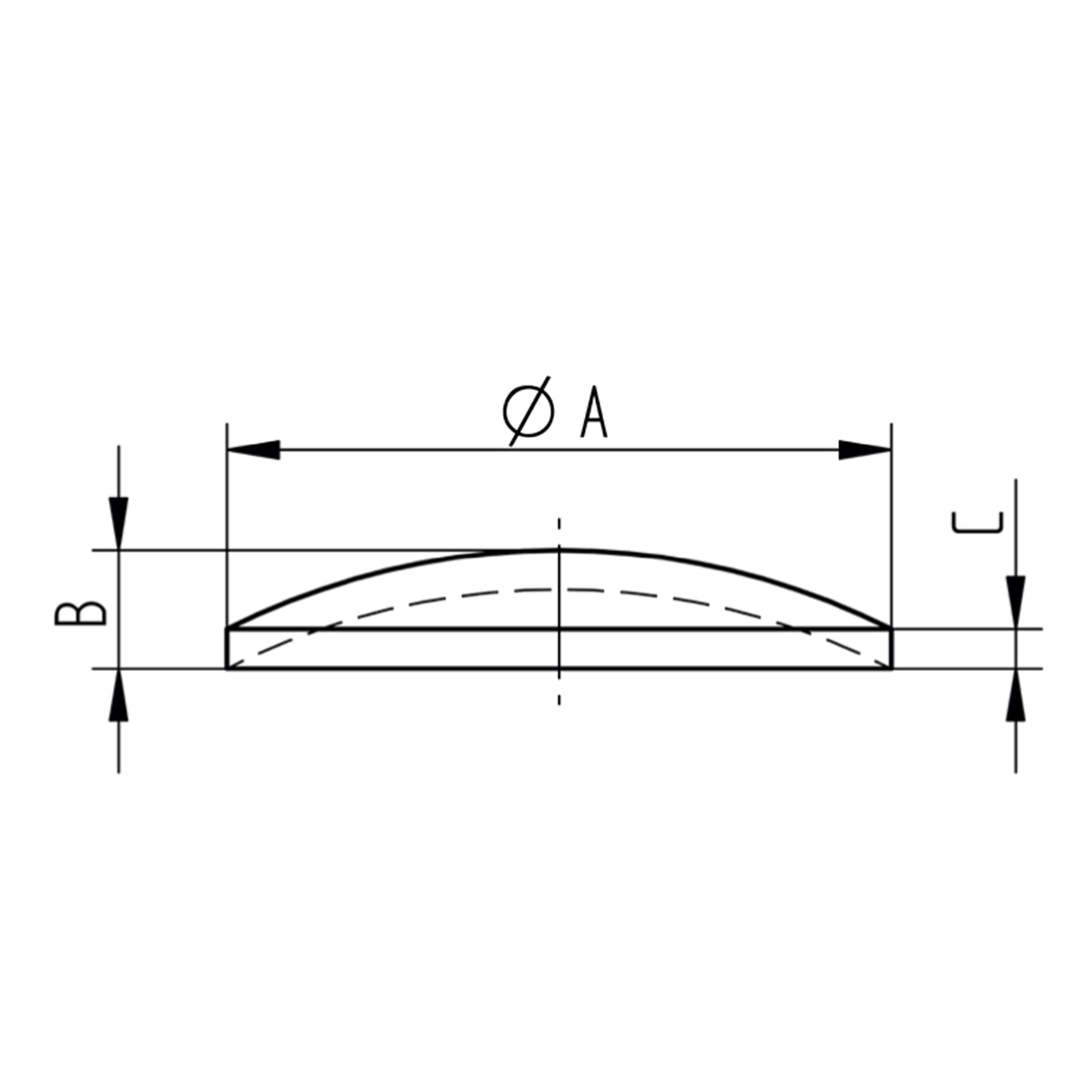 Platine à Visser et à Souder Ronde Bombée Inox – Ref. 02 - schema